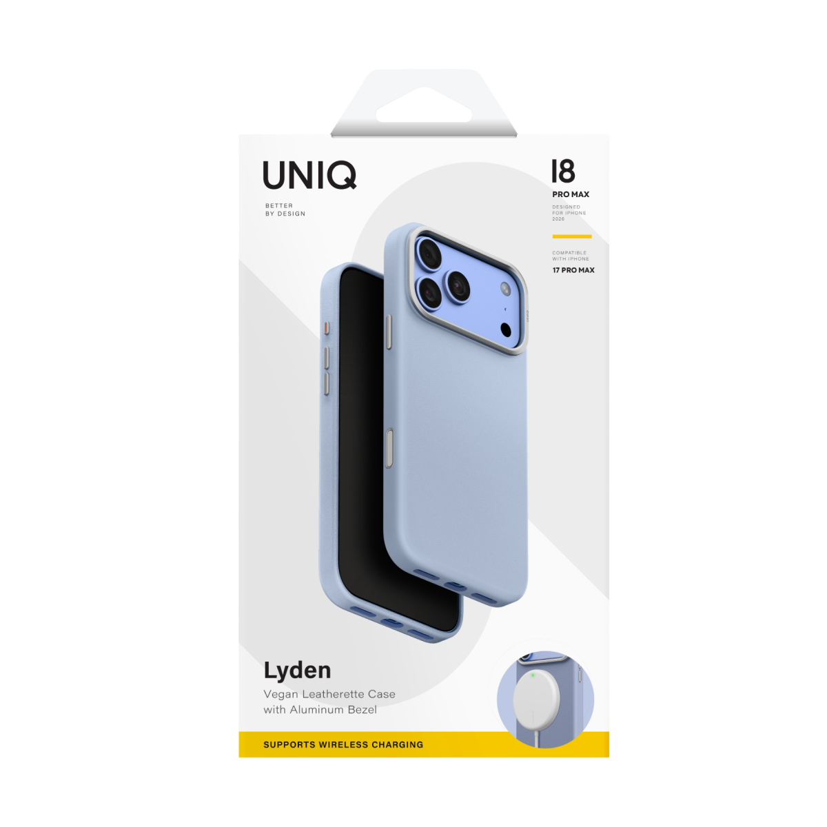 Uniq Apple iPhone 18 Pro Lyden Magsafe Deri Kapak - Mavi