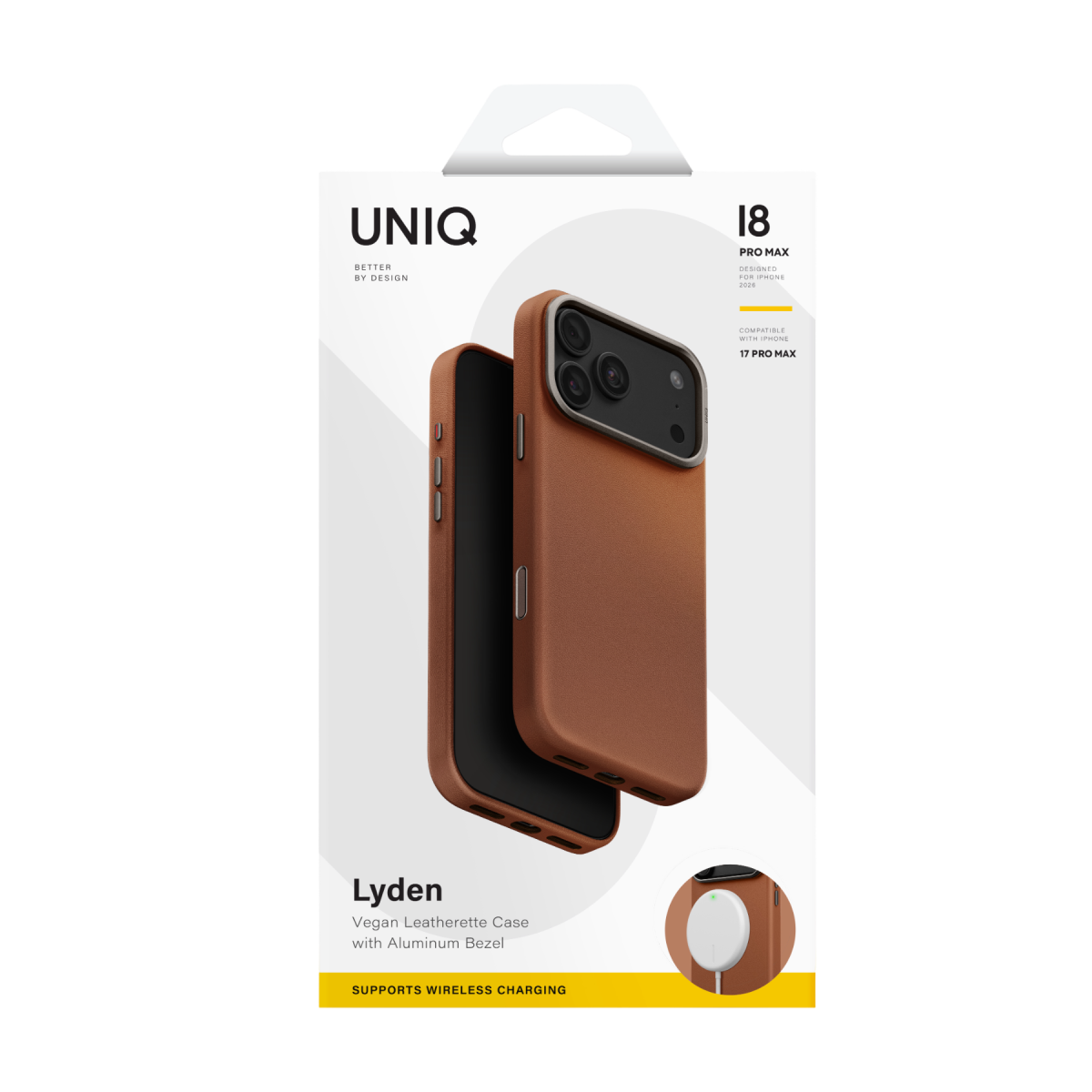 Uniq Apple iPhone 18 Pro Max Lyden Magsafe Deri Kapak - Karamel