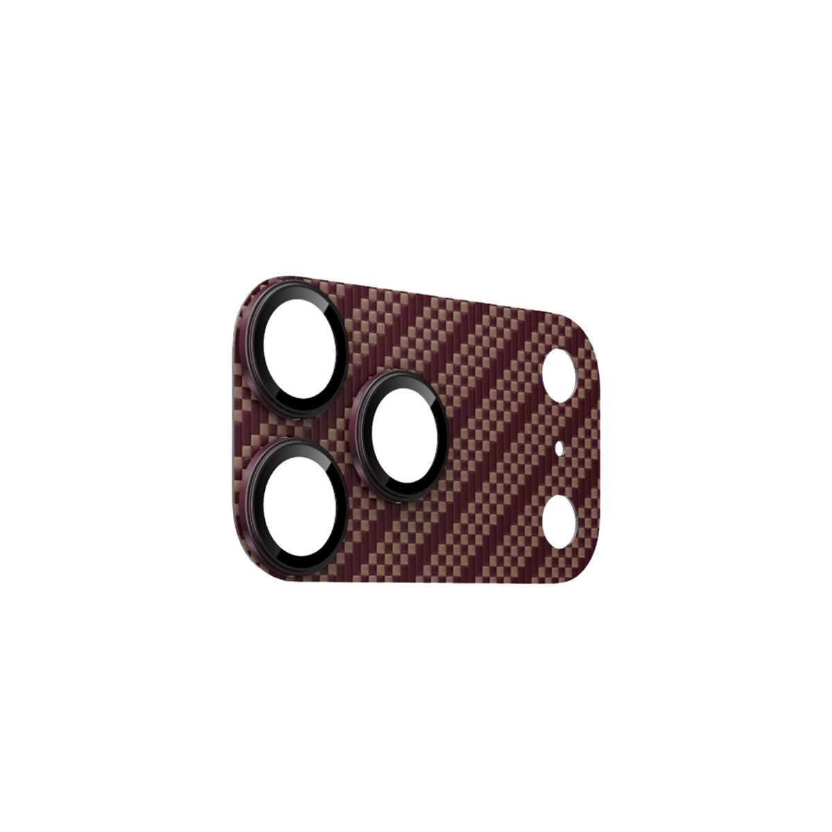 Keephone Apple iPhone 18 Pro Kevlar Robin Kamera Lens Koruyucu - Bordo
