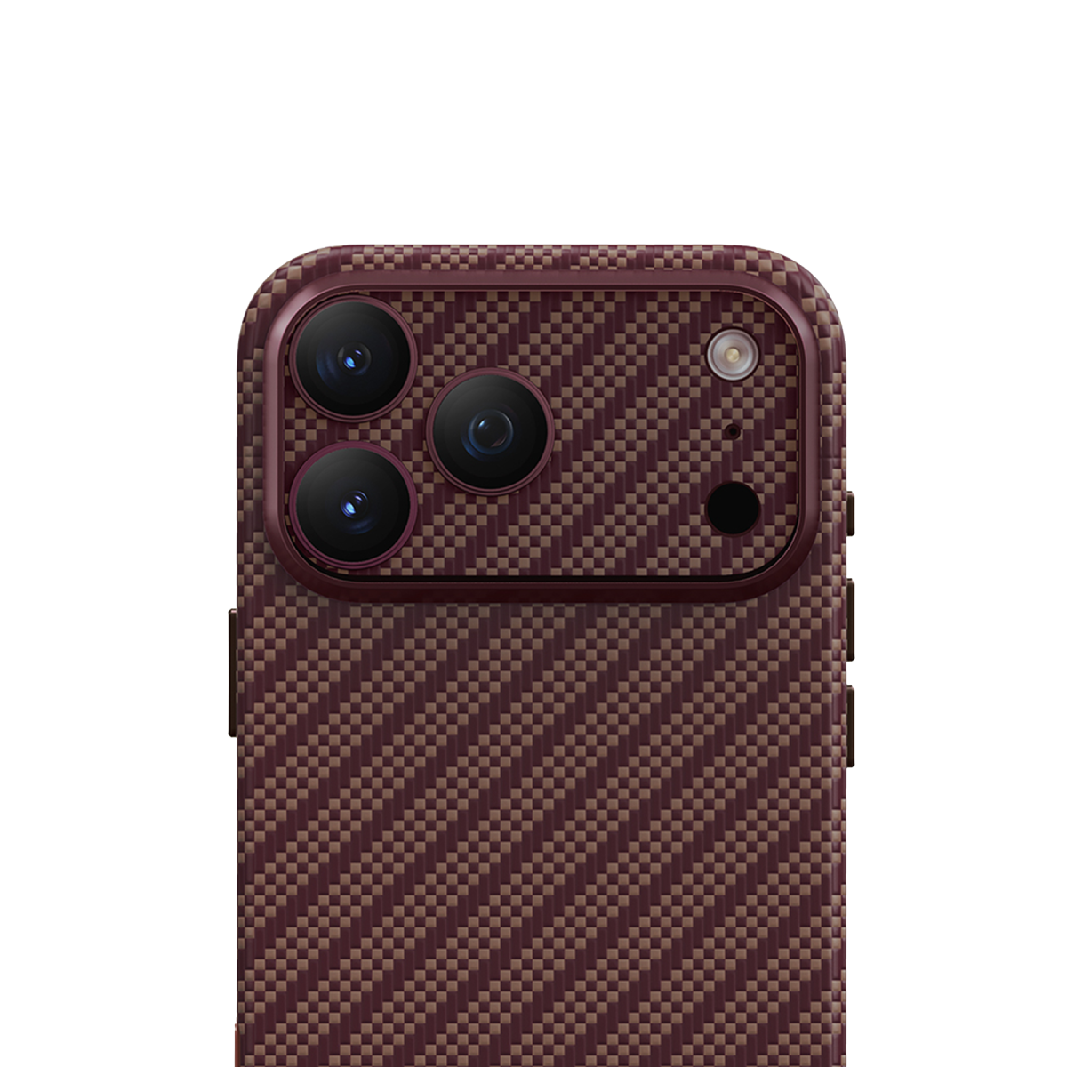Keephone Apple iPhone 18 Pro Kevlar Robin Kamera Lens Koruyucu - Bordo