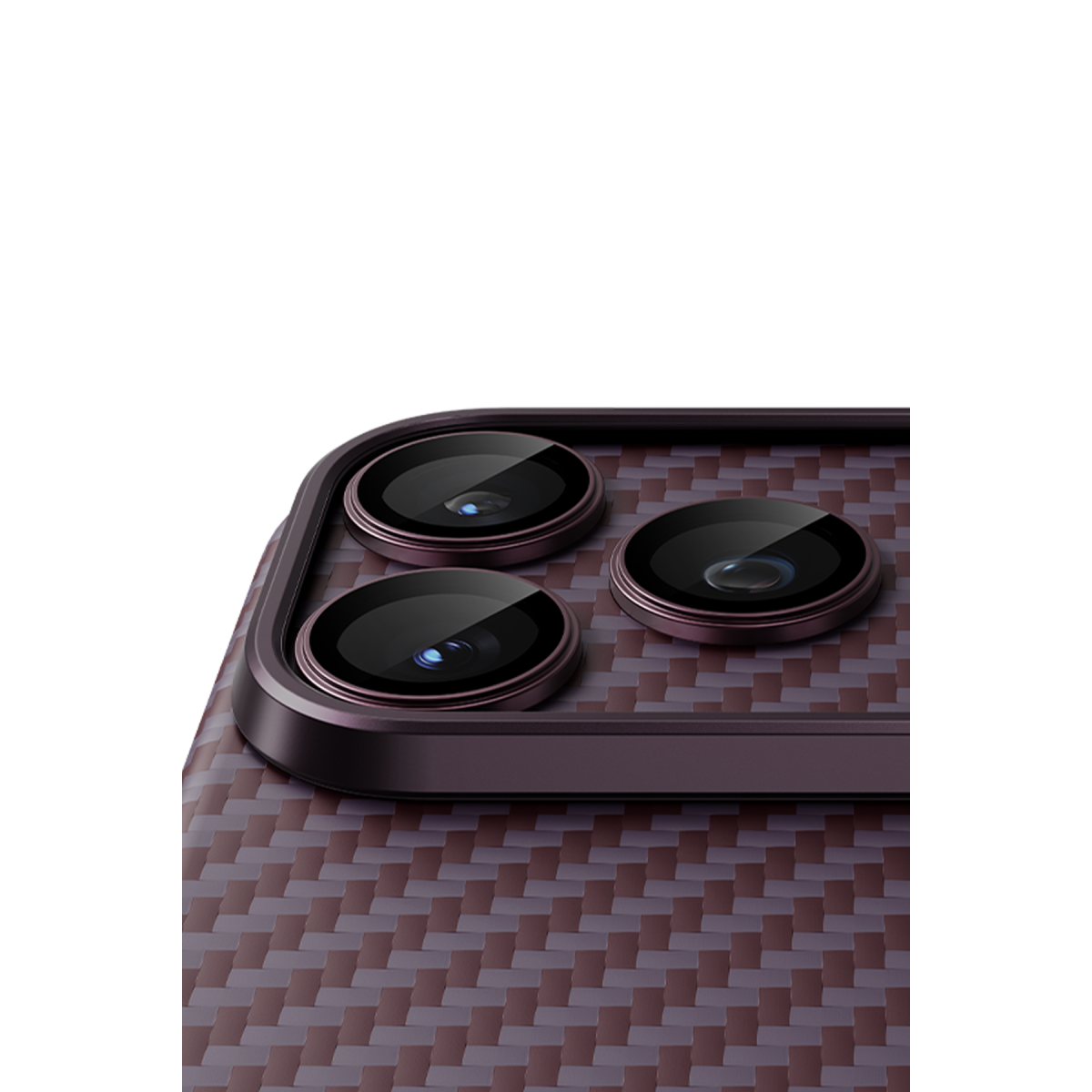 Keephone Apple iPhone 18 Pro Kevlar Kamera Lens - Burgundy Twill