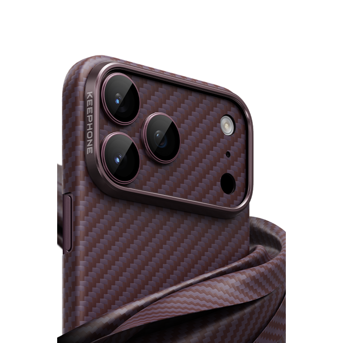 Keephone Apple iPhone 18 Pro Max Kevlar Kamera Lens - Burgundy Twill