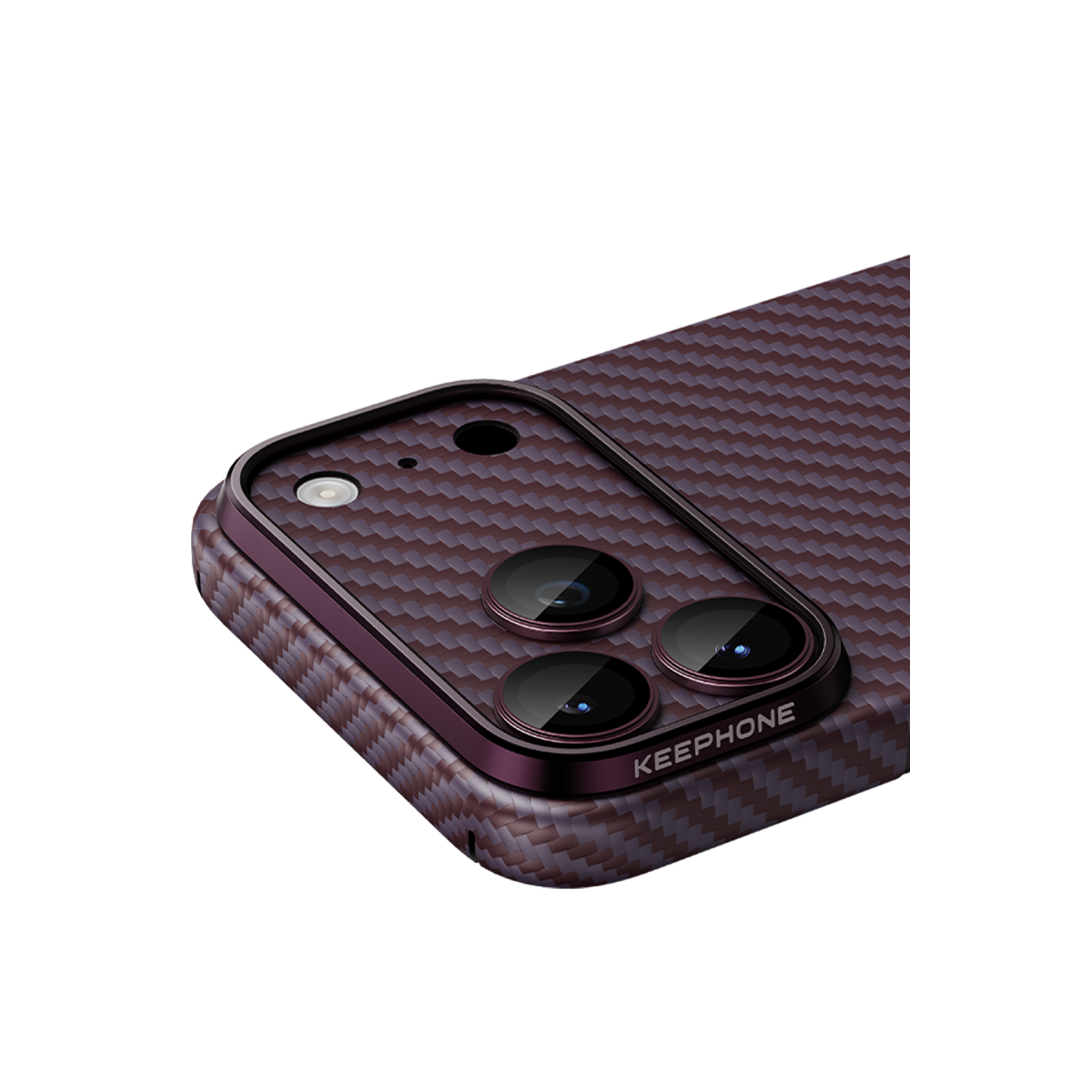 Keephone Apple iPhone 18 Pro Max Kevlar Kamera Lens - Burgundy Twill