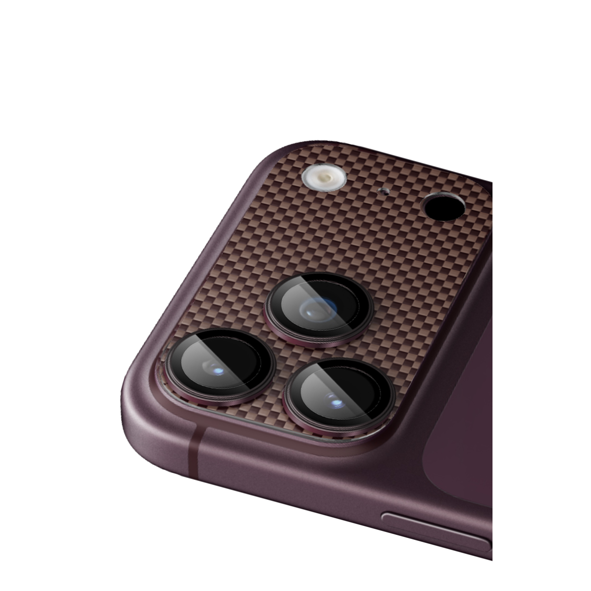 Keephone Apple iPhone 18 Pro Kevlar Kamera Lens - Burgundy Plain