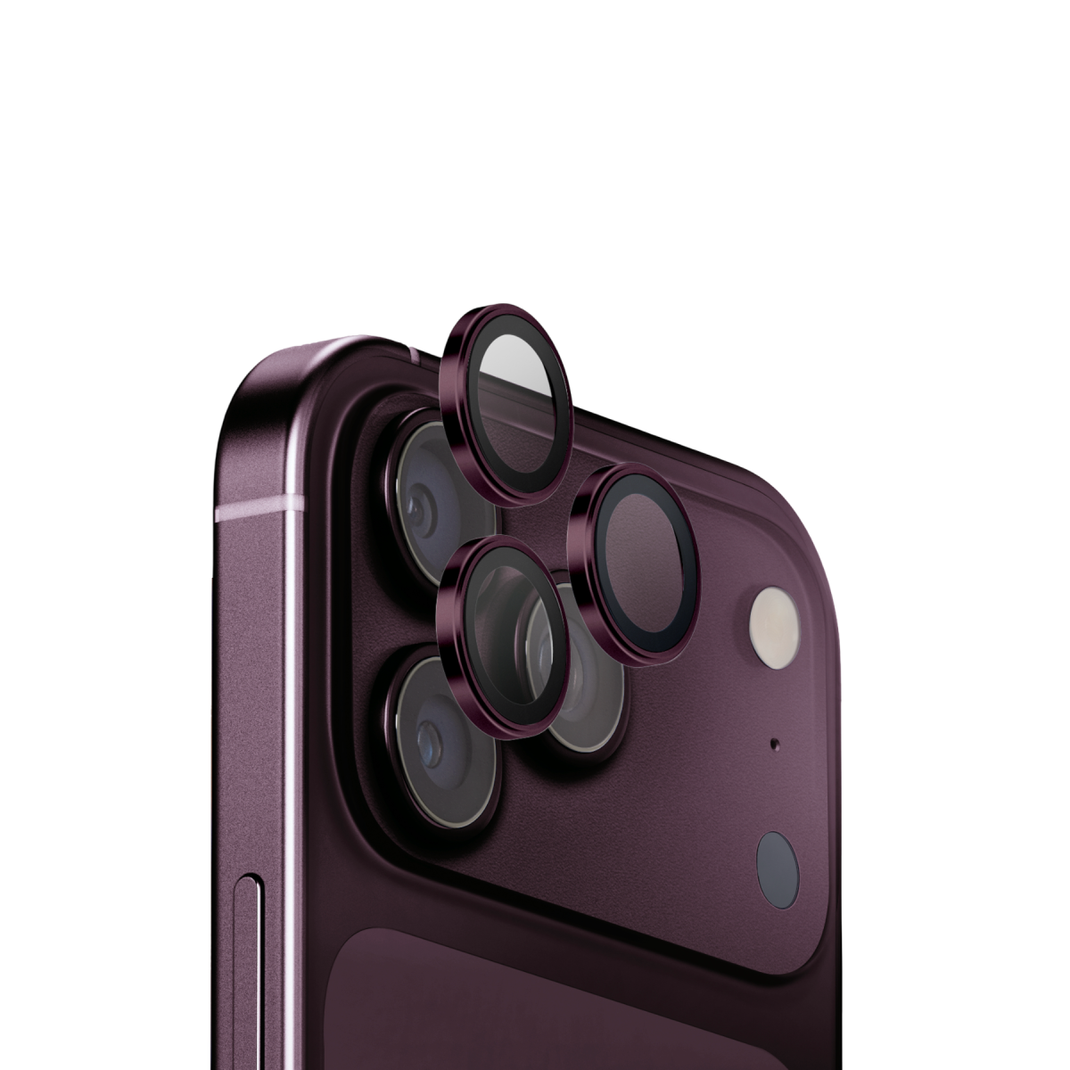 Uniq Apple iPhone 18 Pro Max Optix Aluguard Kamera Lens Koruyucu - Bordo