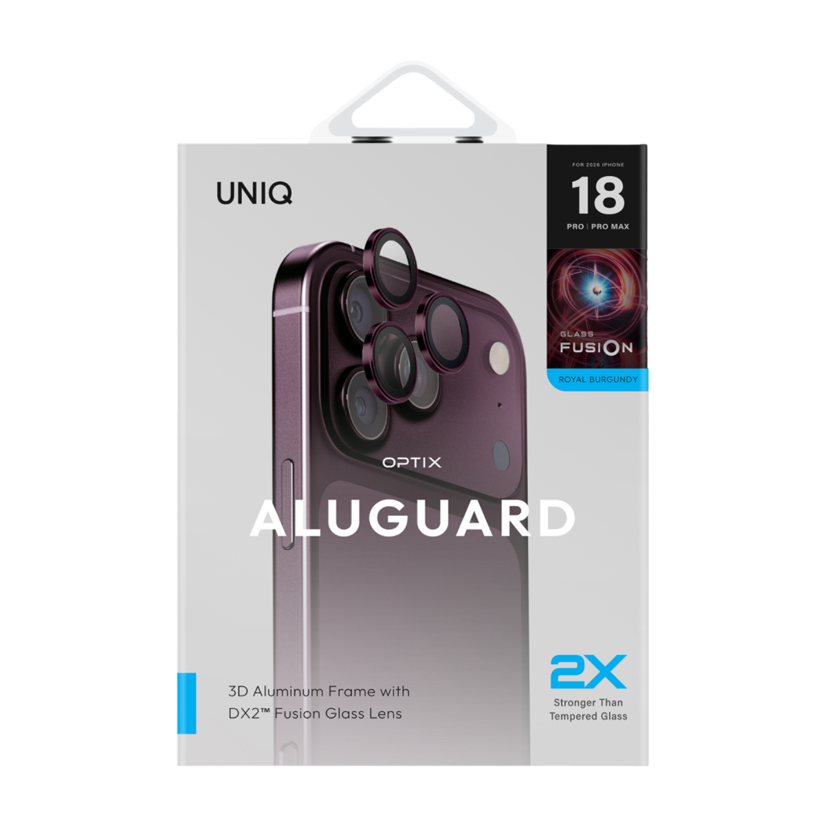 Uniq Apple iPhone 18 Pro Max Optix Aluguard Kamera Lens Koruyucu - Bordo