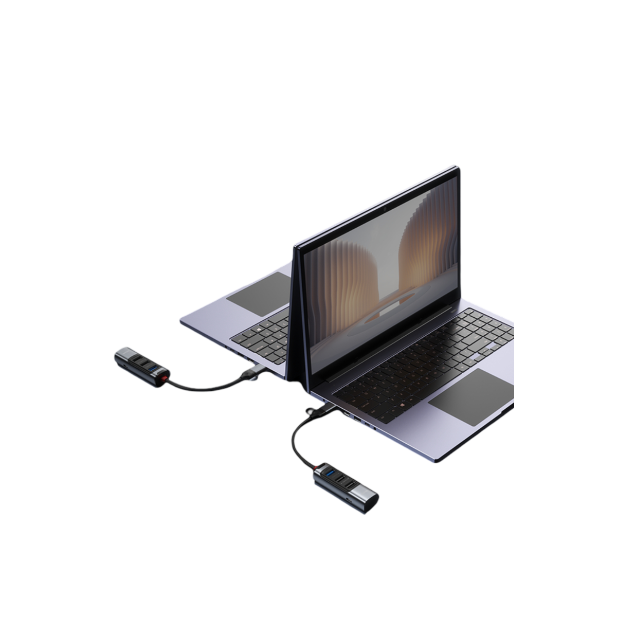Yesido HB19 4in2 USB Ve Type-C Girişli USB 3.0 Hub Dönüştürücü - Gri