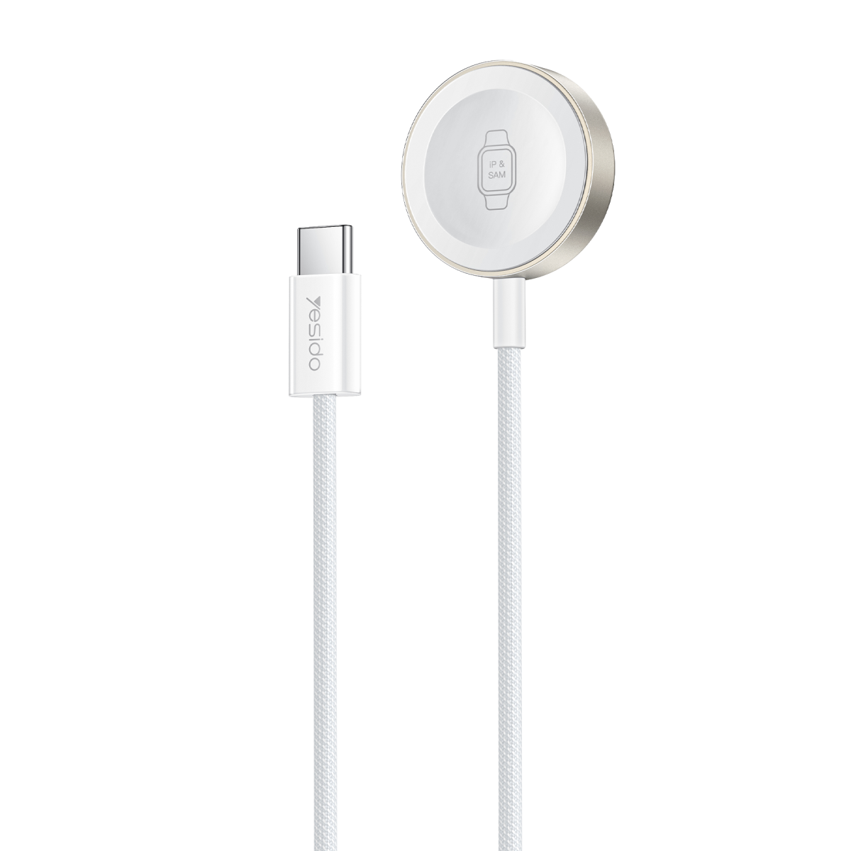 Yesido DS42 Apple Watch ve Samsung Watch Uyumlu 2.5W Manyetik Şarj Kablosu - Beyaz