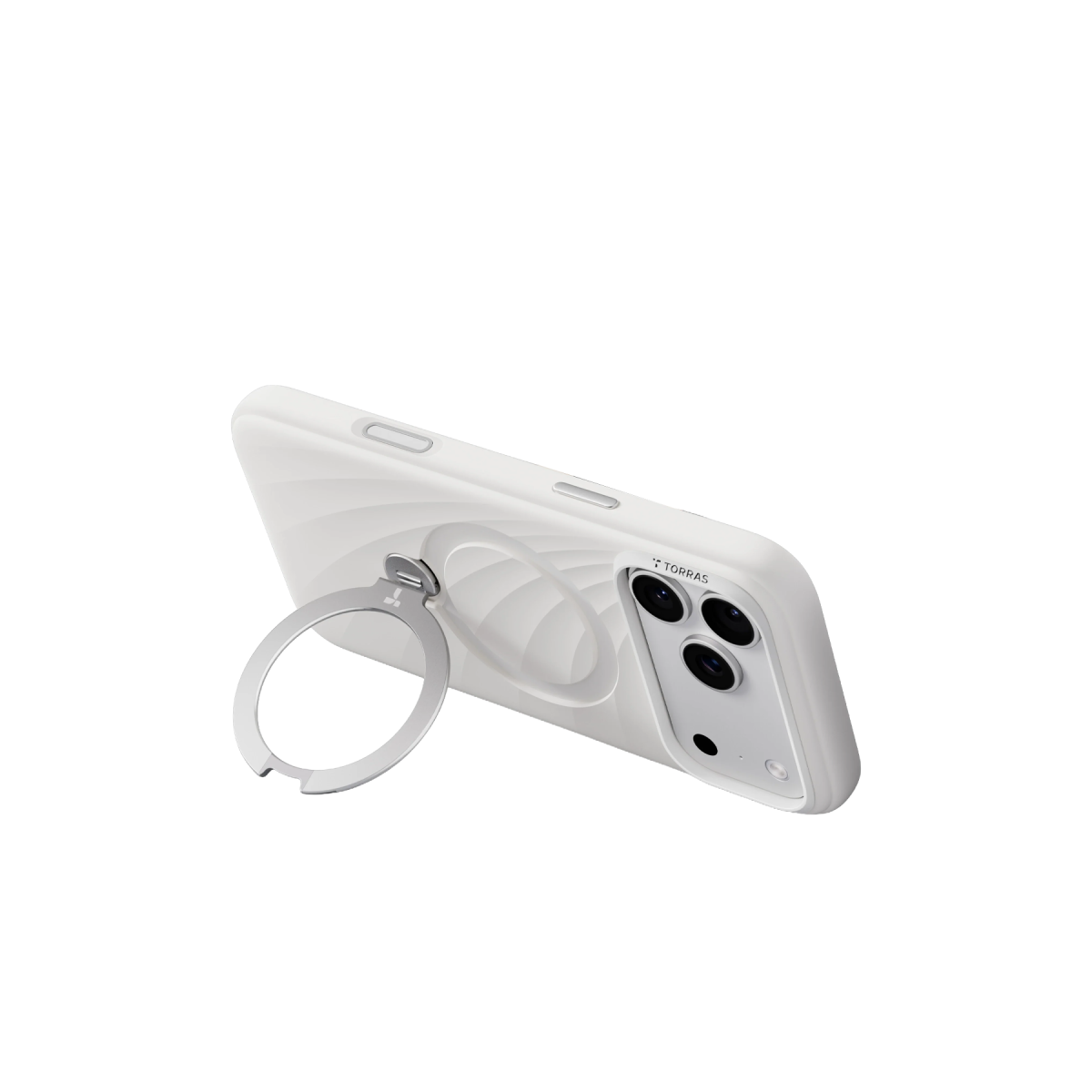 Torras Apple iPhone 18 Pro Max Ostand Q3 Silicone Wind Standlı Magsafe Kapak - Beyaz