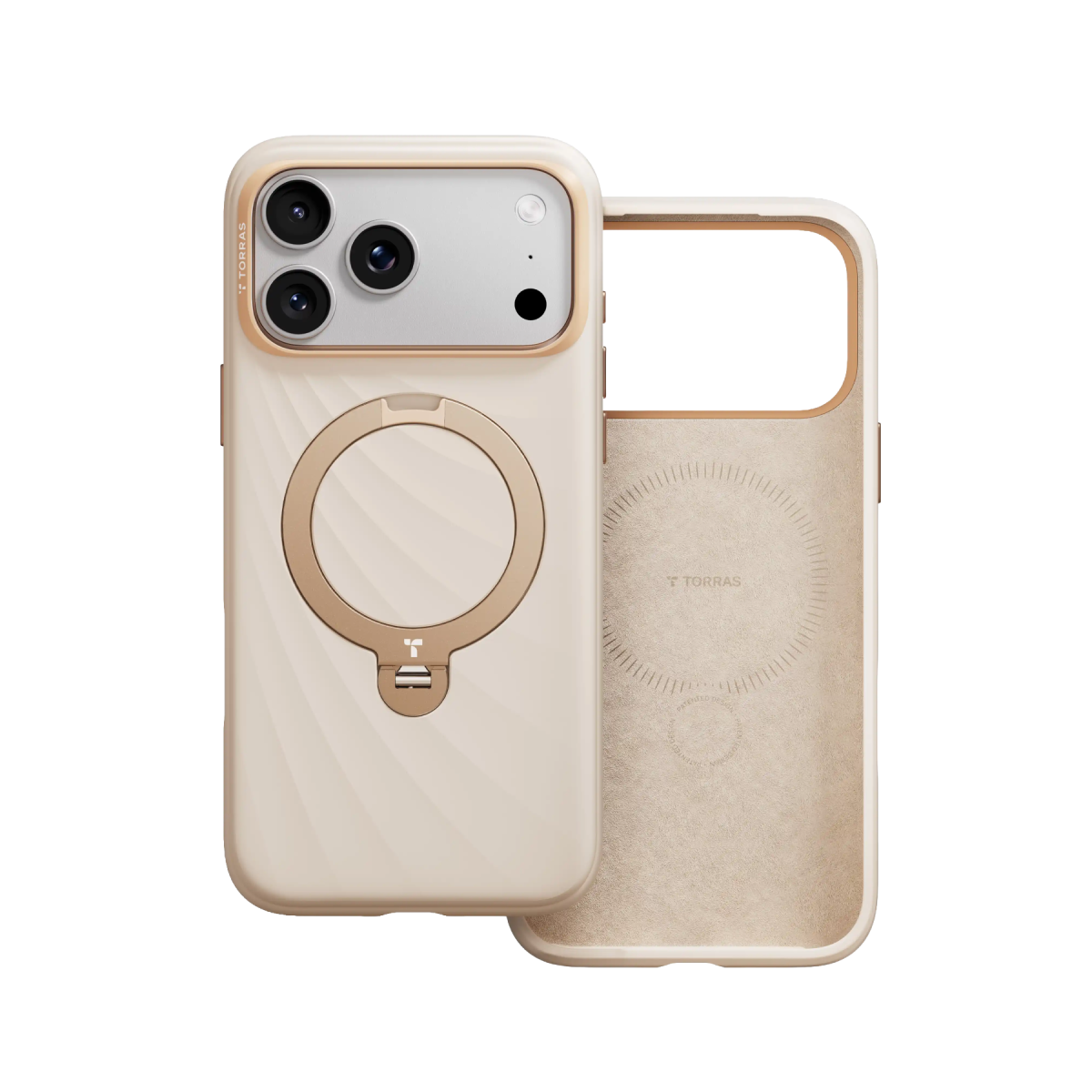 Torras Apple iPhone 18 Pro Max Ostand Q3 Silicone Wind Standlı Magsafe Kapak - Turuncu