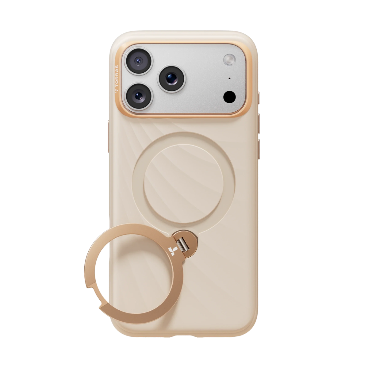 Torras Apple iPhone 18 Pro Ostand Q3 Silicone Wind Standlı Magsafe Kapak - Turuncu
