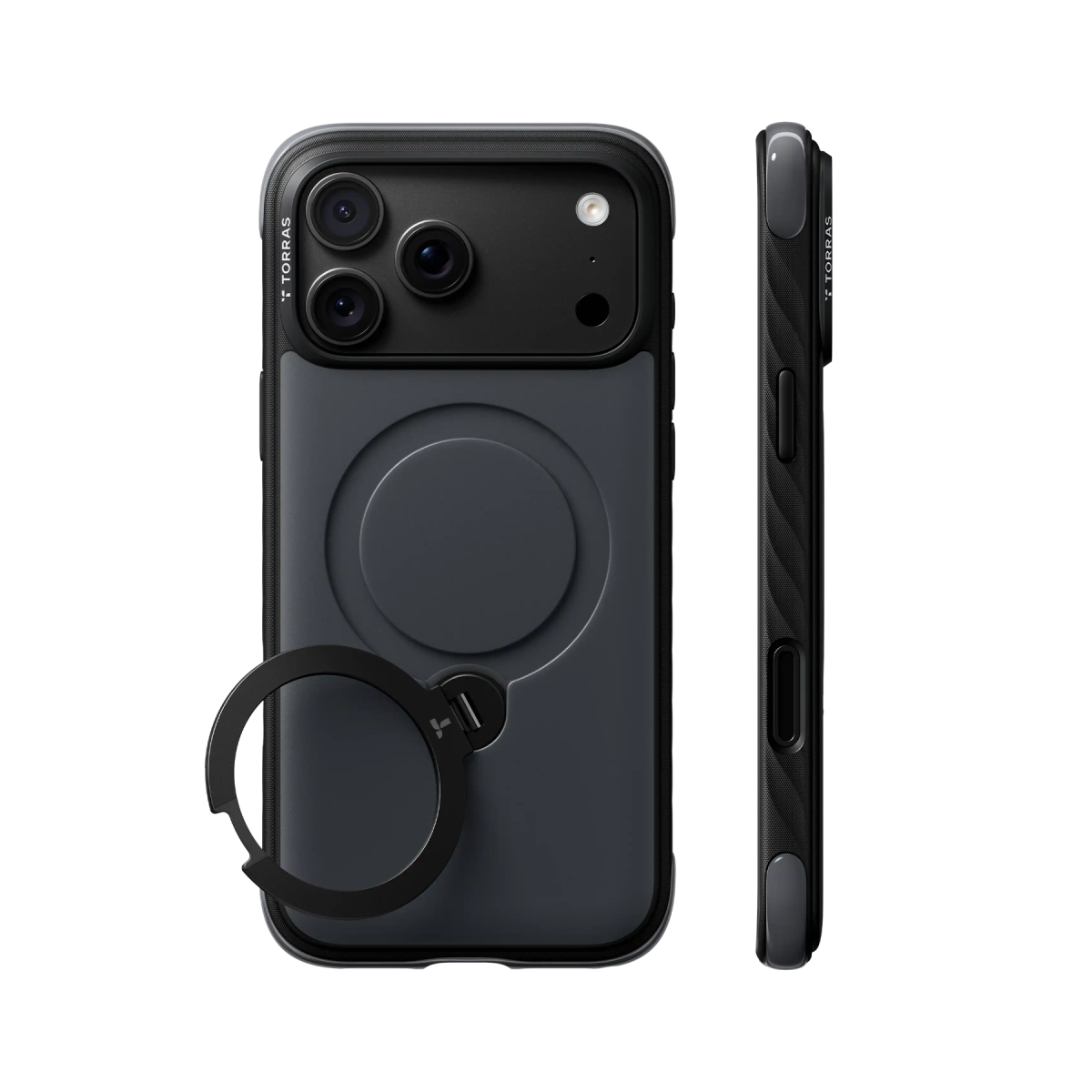 Torras Apple iPhone 18 Pro Max Ostand Q3 Rugg Standlı Magsafe Kapak - Siyah