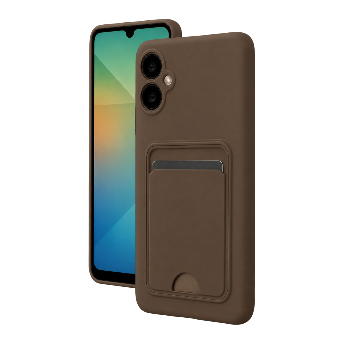Newface Samsung Galaxy A07 4G Kelvin Kartvizitli Silikon - Kahverengi