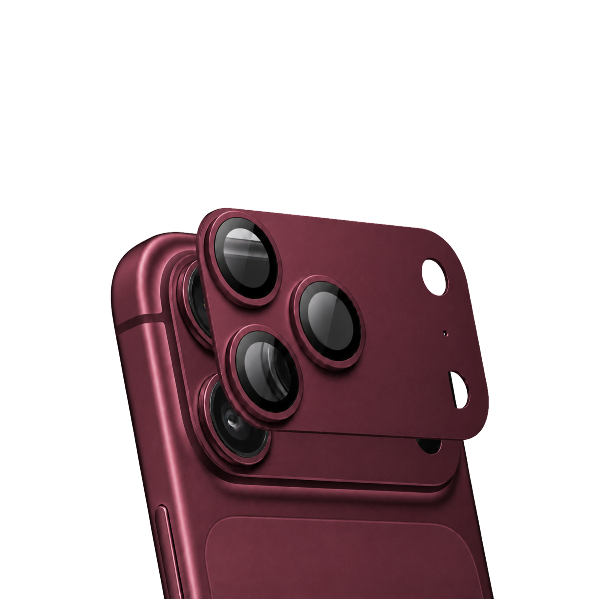 URR Apple iPhone 18 Pro Max Sapphire Armor Kamera Lens Koruyucu - Bordo