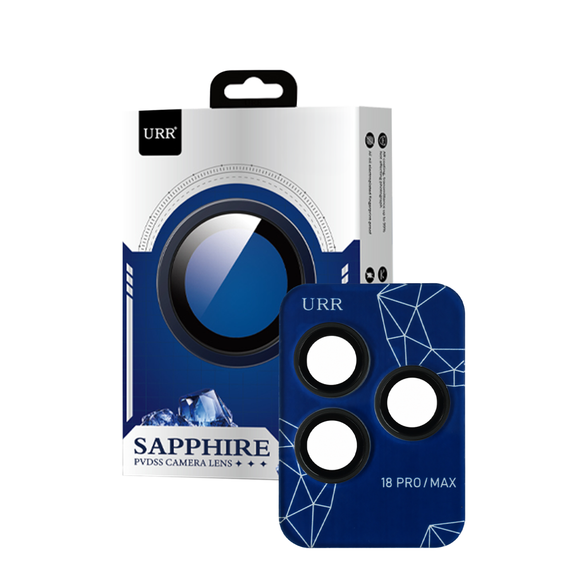 URR Apple iPhone 18 Pro Max Sapphire PVDSS Kamera Lens Koruyucu - Siyah