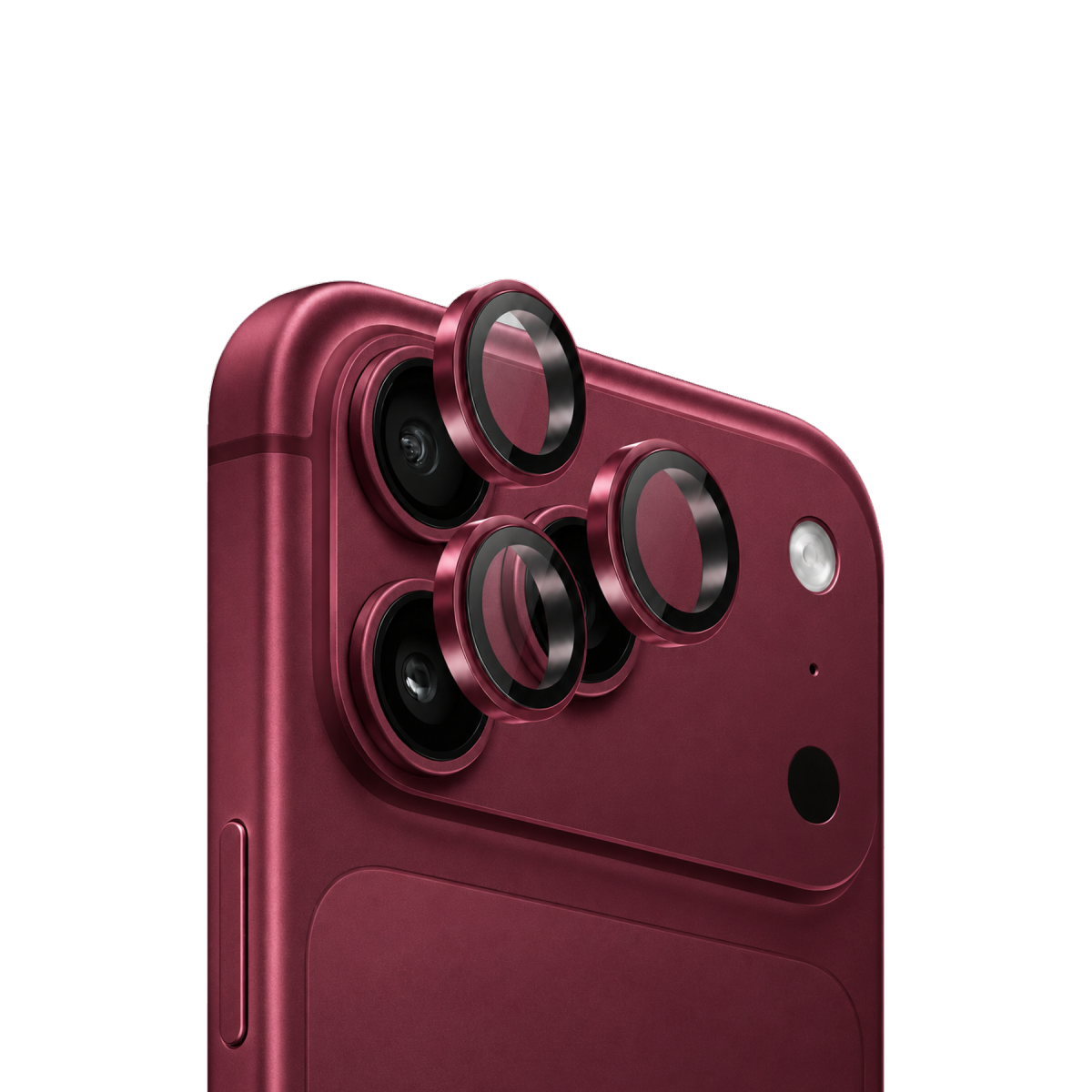URR Apple iPhone 18 Pro Max Titanium Alloy AR Kamera Lens Koruyucu - Bordo
