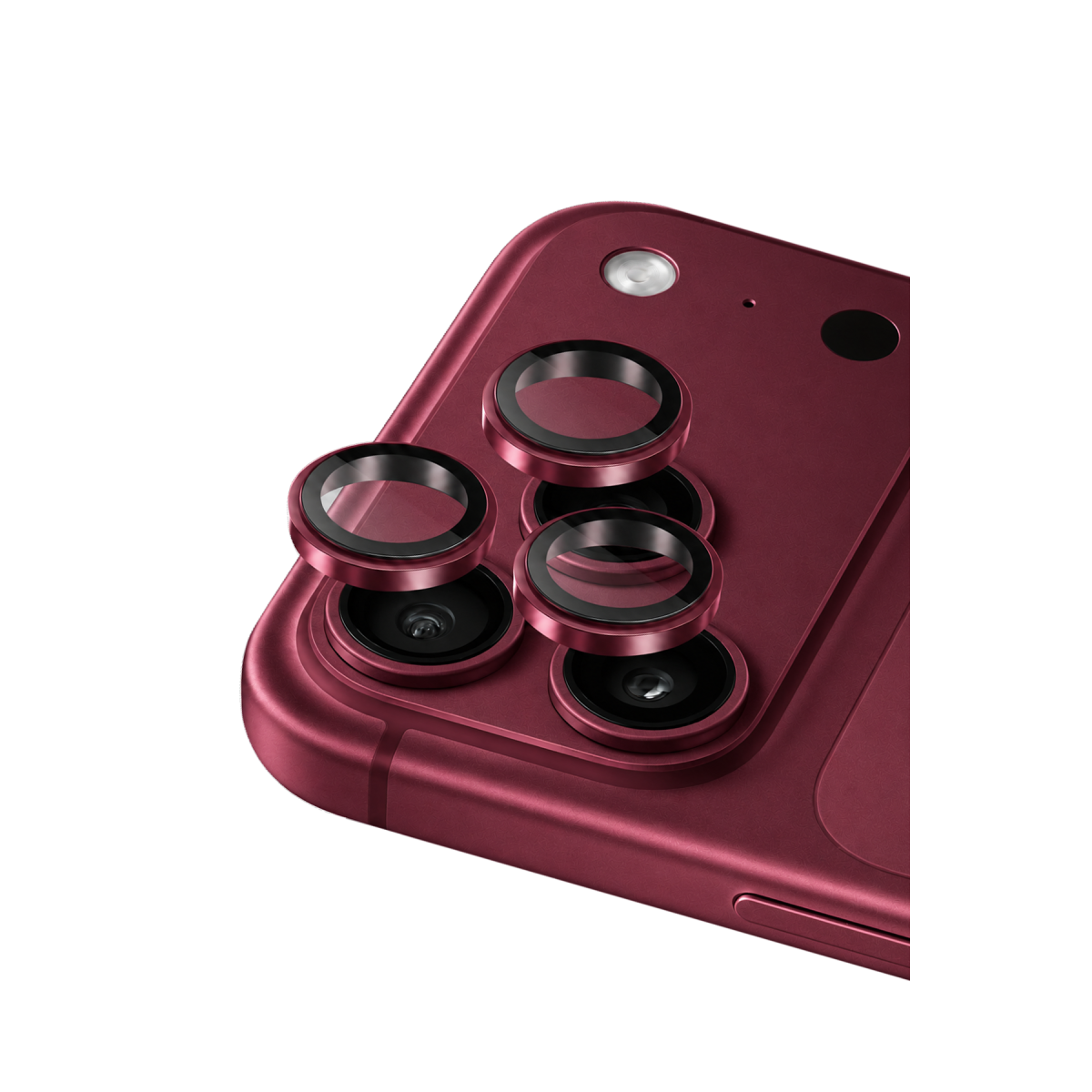 URR Apple iPhone 18 Pro Max Titanium Alloy AR Kamera Lens Koruyucu - Bordo