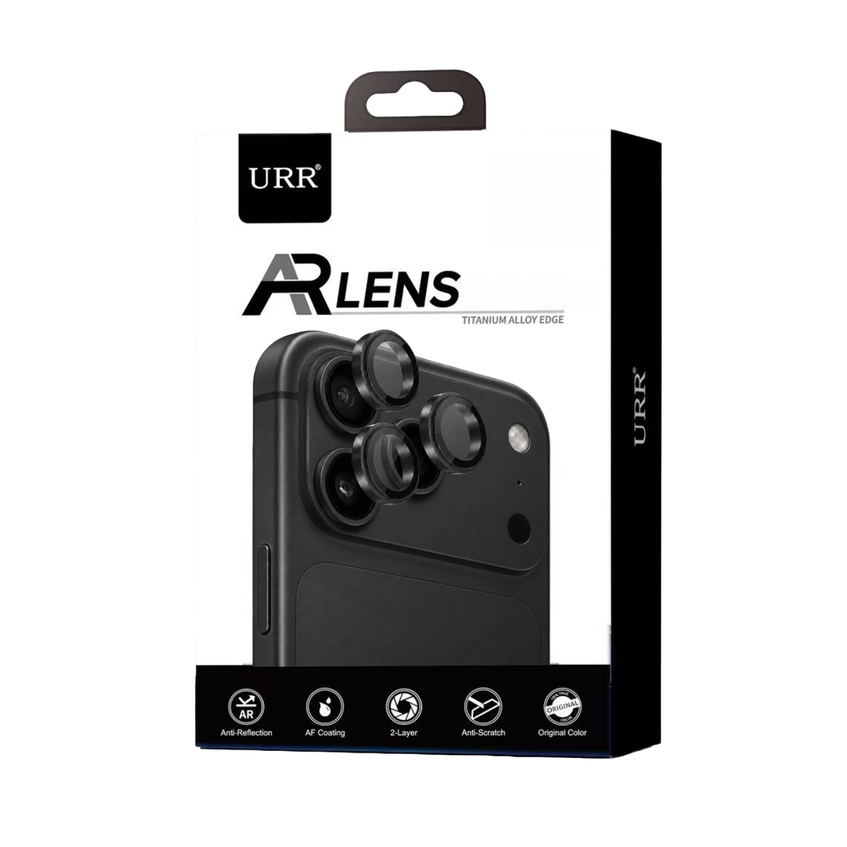 URR Apple iPhone 18 Pro Max Titanium Alloy AR Kamera Lens Koruyucu - Siyah