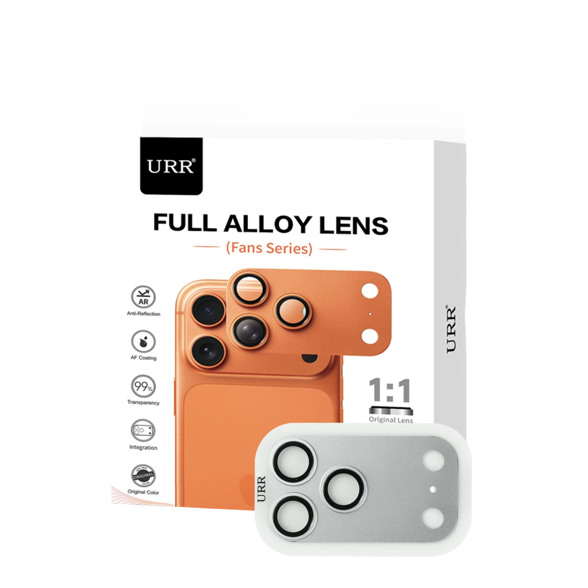 URR Apple iPhone 18 Pro Max Fans Series Full Alloy Kamera Lens Koruyucu - Gümüş
