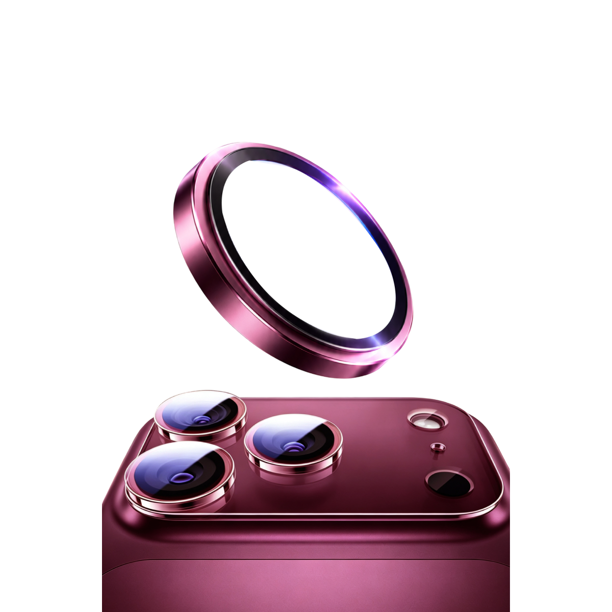 Newface Apple iPhone 18 Pro Max Bilvis Titan Kamera Lens - Bordo