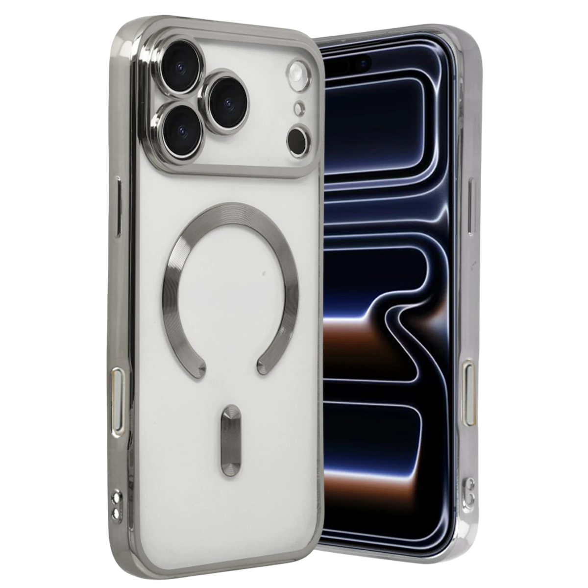 Newface Apple iPhone 18 Pro Max Kross Magneticsafe Kapak - Gümüş