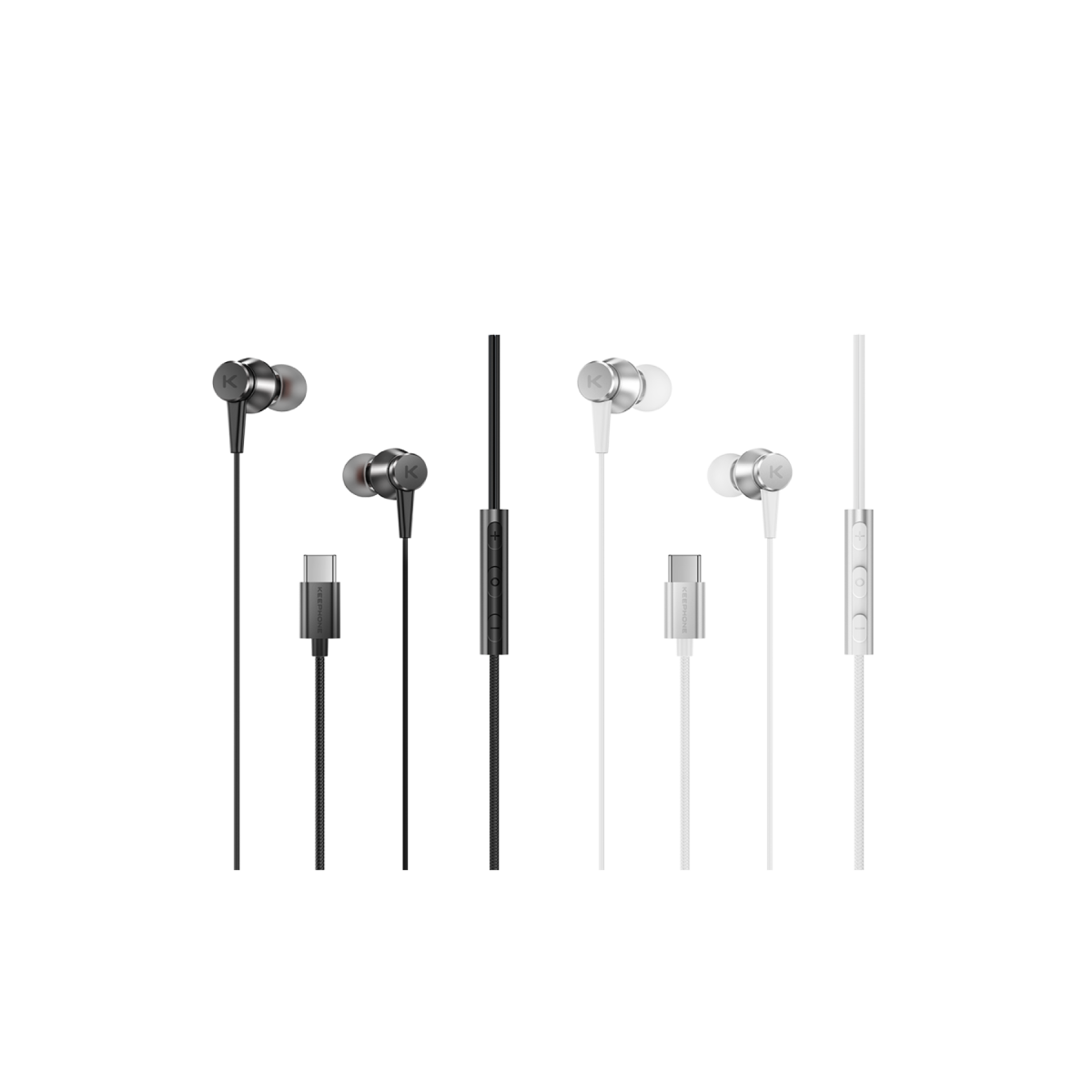 Keephone Auralink Type-C Mikrofonlu Kablolu Kulaklık - Siyah