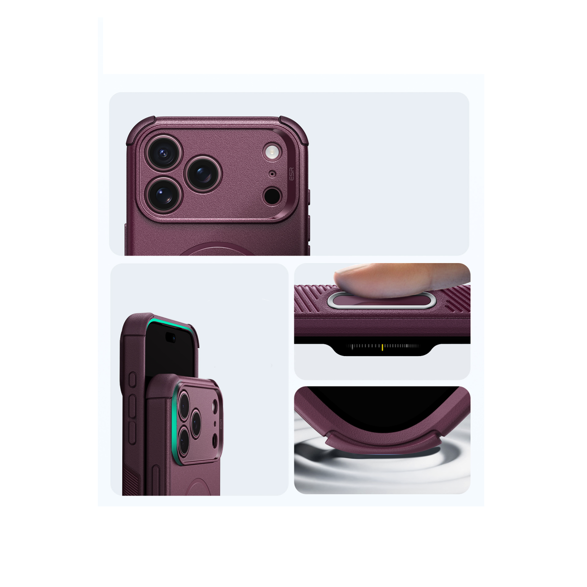ESR Apple iPhone 18 Pro Max/17 Pro Max Cyber Tough Magsafe Kapak - Bordo