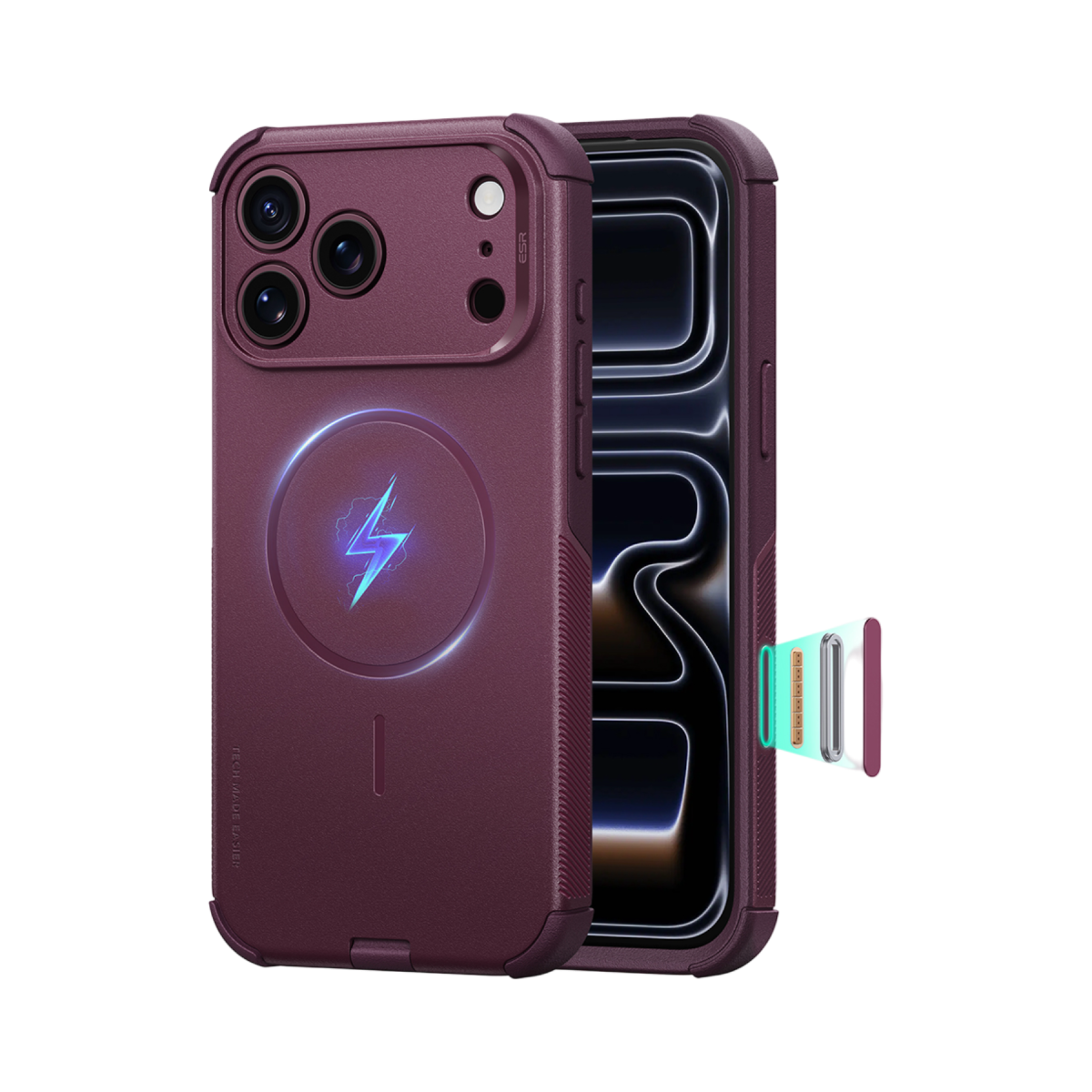 ESR Apple iPhone 18 Pro Max/17 Pro Max Cyber Tough Magsafe Kapak - Bordo