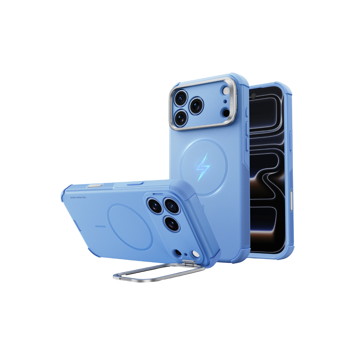 ESR Apple iPhone 18 Pro Max/17 Pro Max Cyber Tough Magsafe Stantlı Kapak - Açık Mavi
