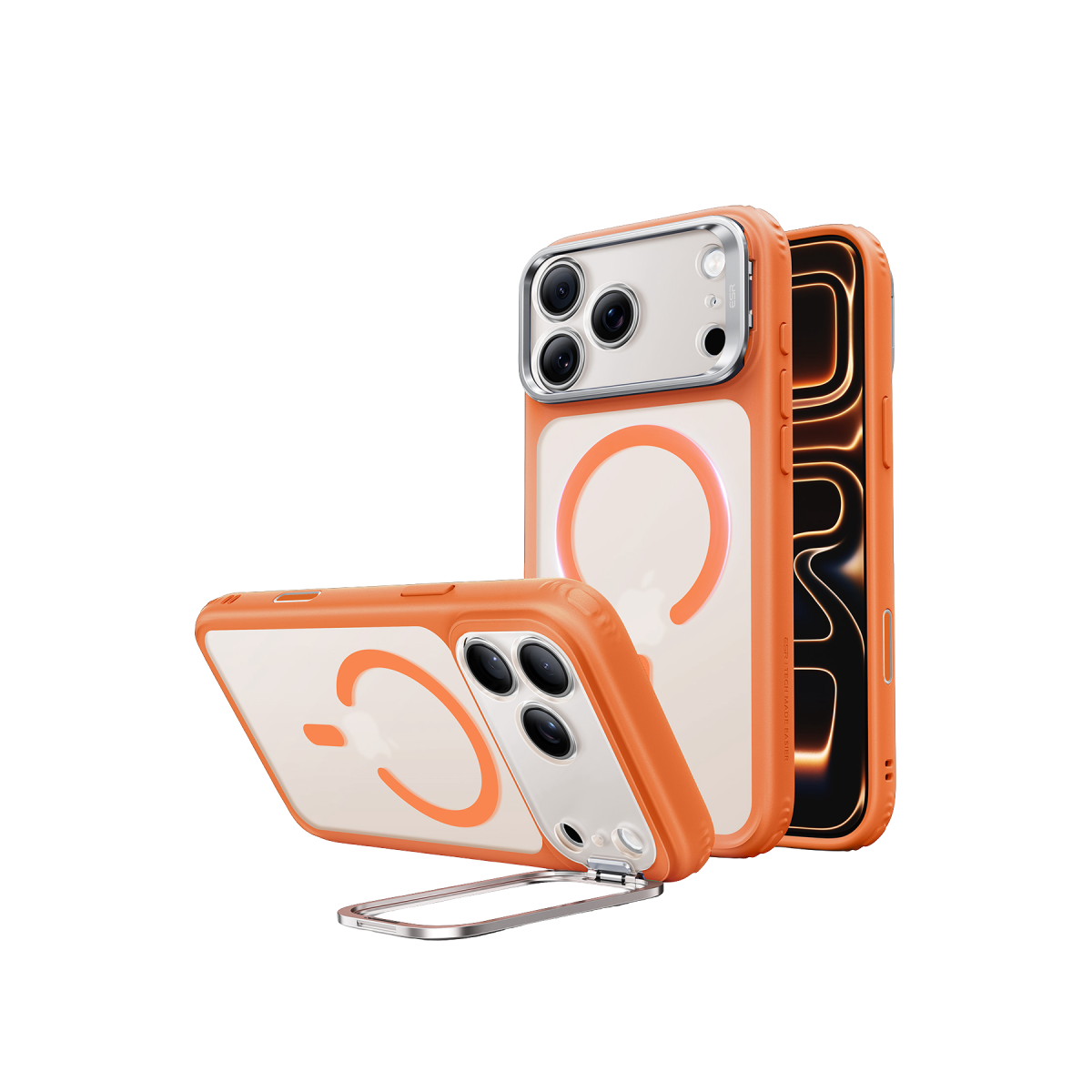 ESR Apple iPhone 18 Pro/17 Pro Classic Hybrid Magsafe Standlı Kapak - Turuncu