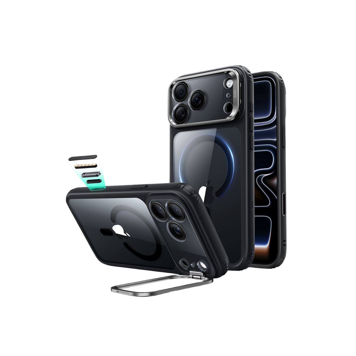 ESR Apple iPhone 18 Pro Max/17 Pro Max Classic Hybrid Magsafe Standlı Kapak - Siyah