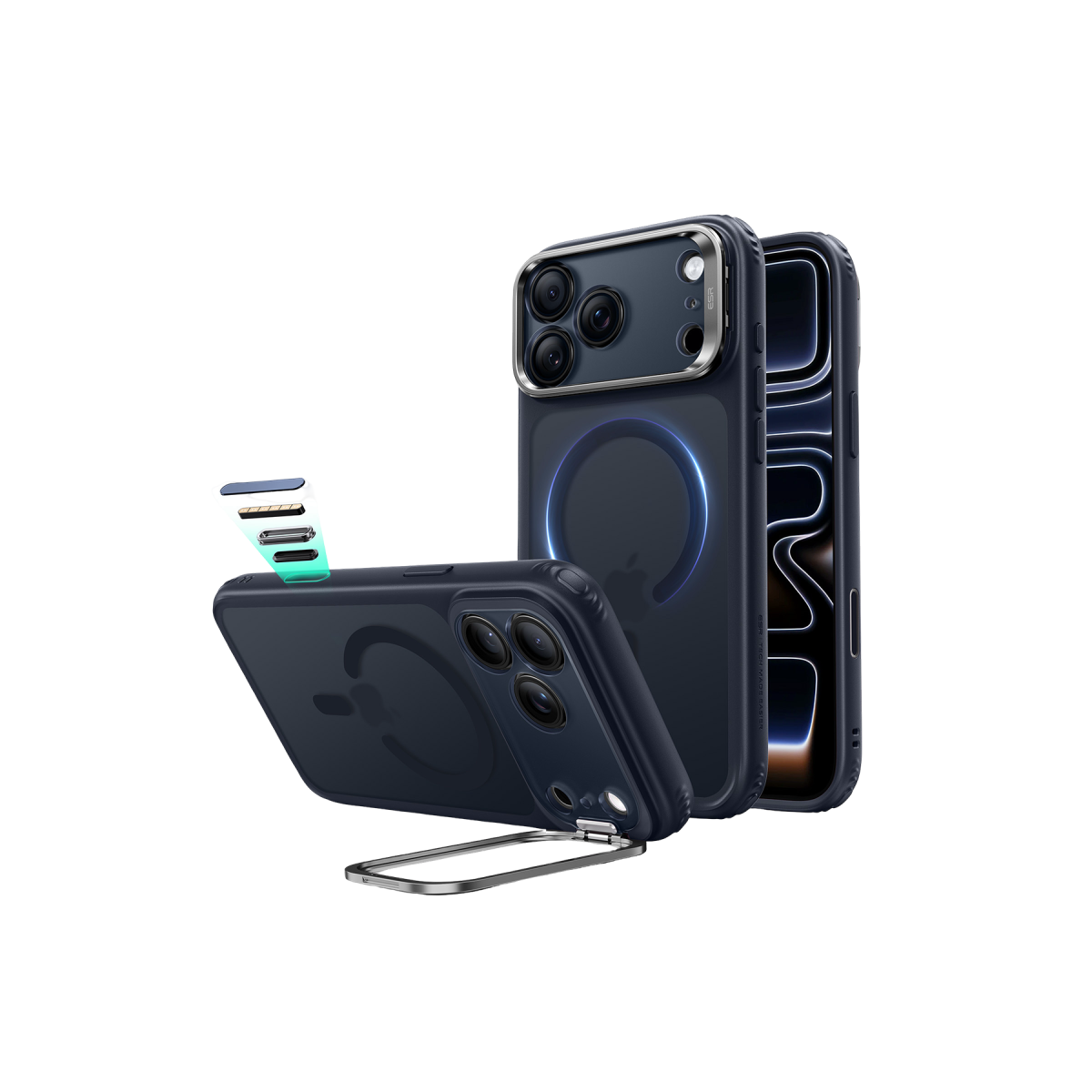 ESR Apple iPhone 18 Pro Max/17 Pro Max Classic Hybrid Magsafe Standlı Kapak - Mavi