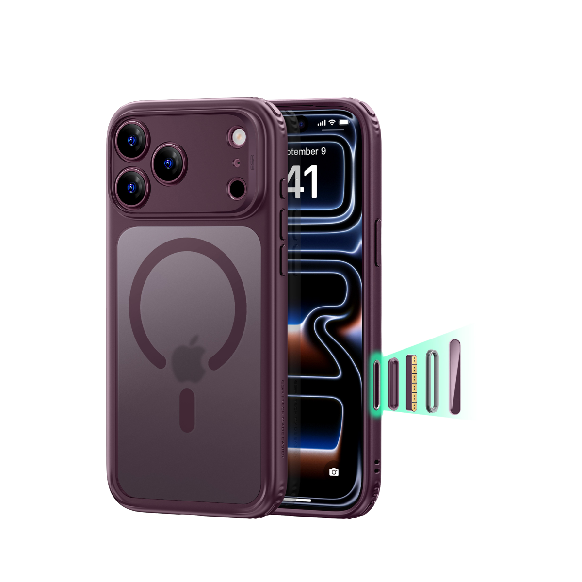 ESR Apple iPhone 18 Pro Max/17 Pro Max Classic Hybrid Magsafe Kapak - Bordo