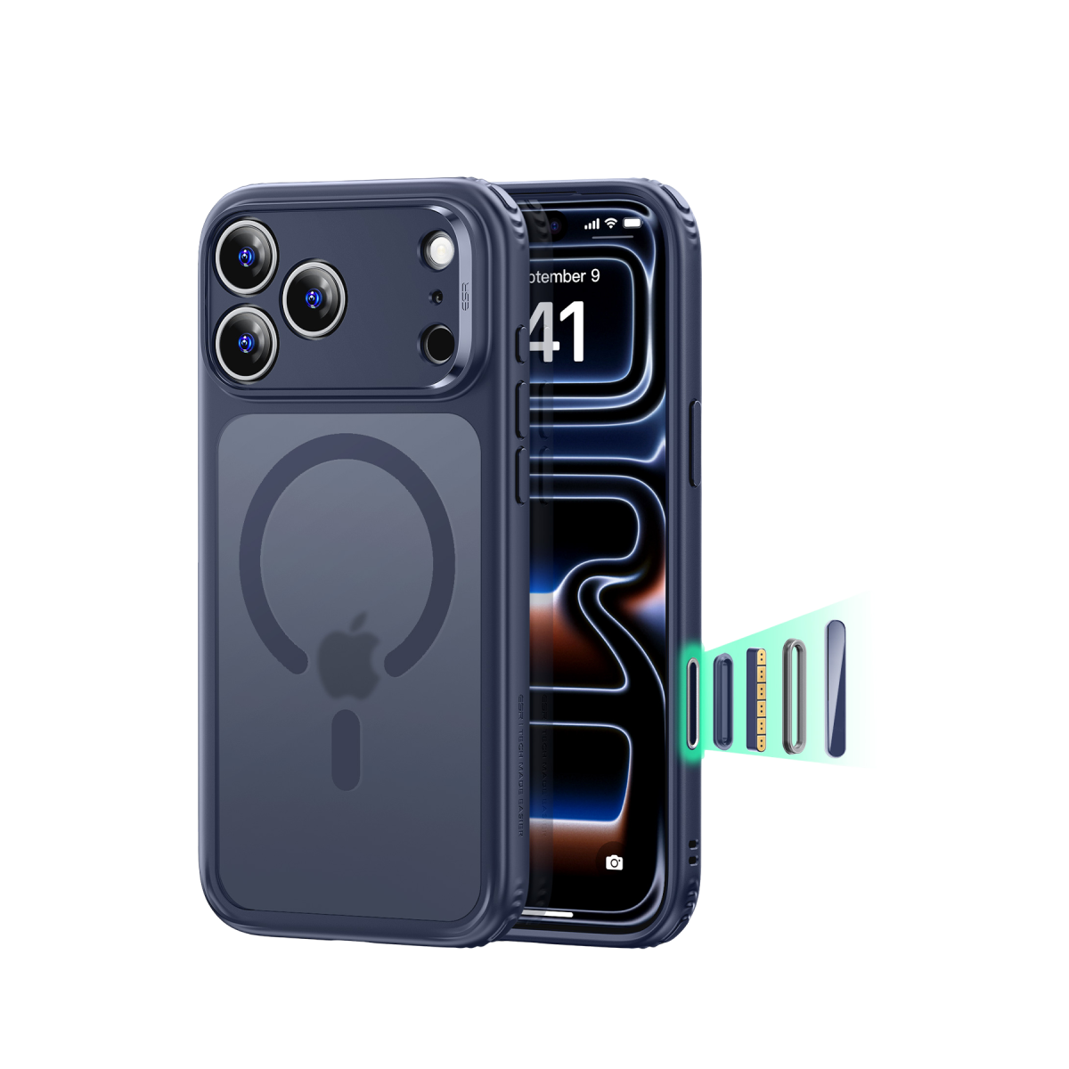 ESR Apple iPhone 18 Pro Max/17 Pro Max Classic Hybrid Magsafe Kapak - Mavi