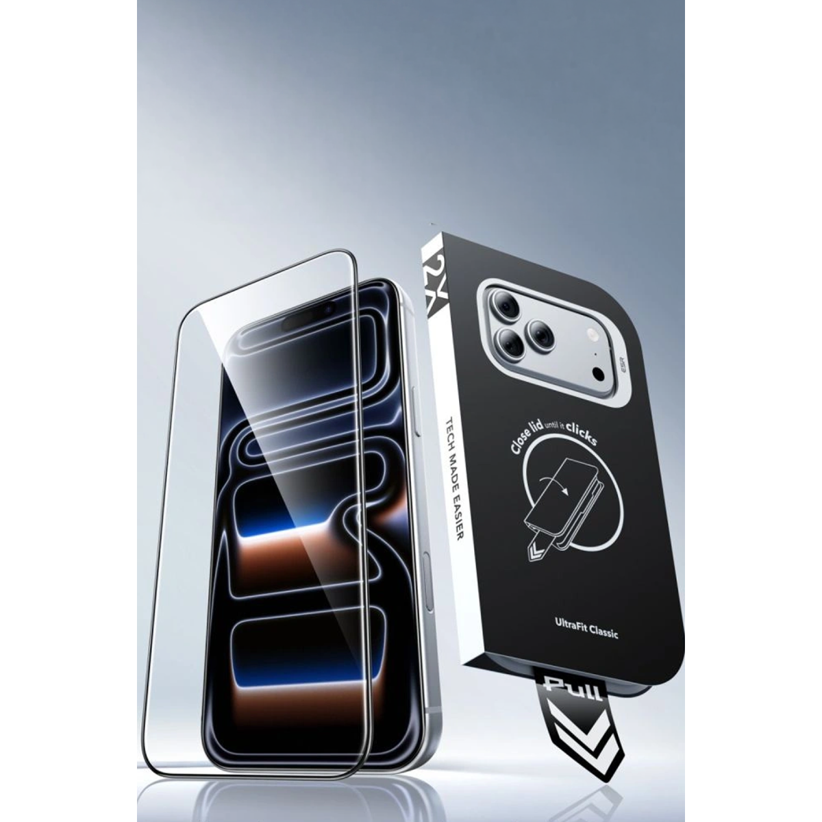 ESR Apple iPhone 18 Pro/17 Pro UltraFit Classic 2 Adet Cam Ekran Koruyucu - Siyah