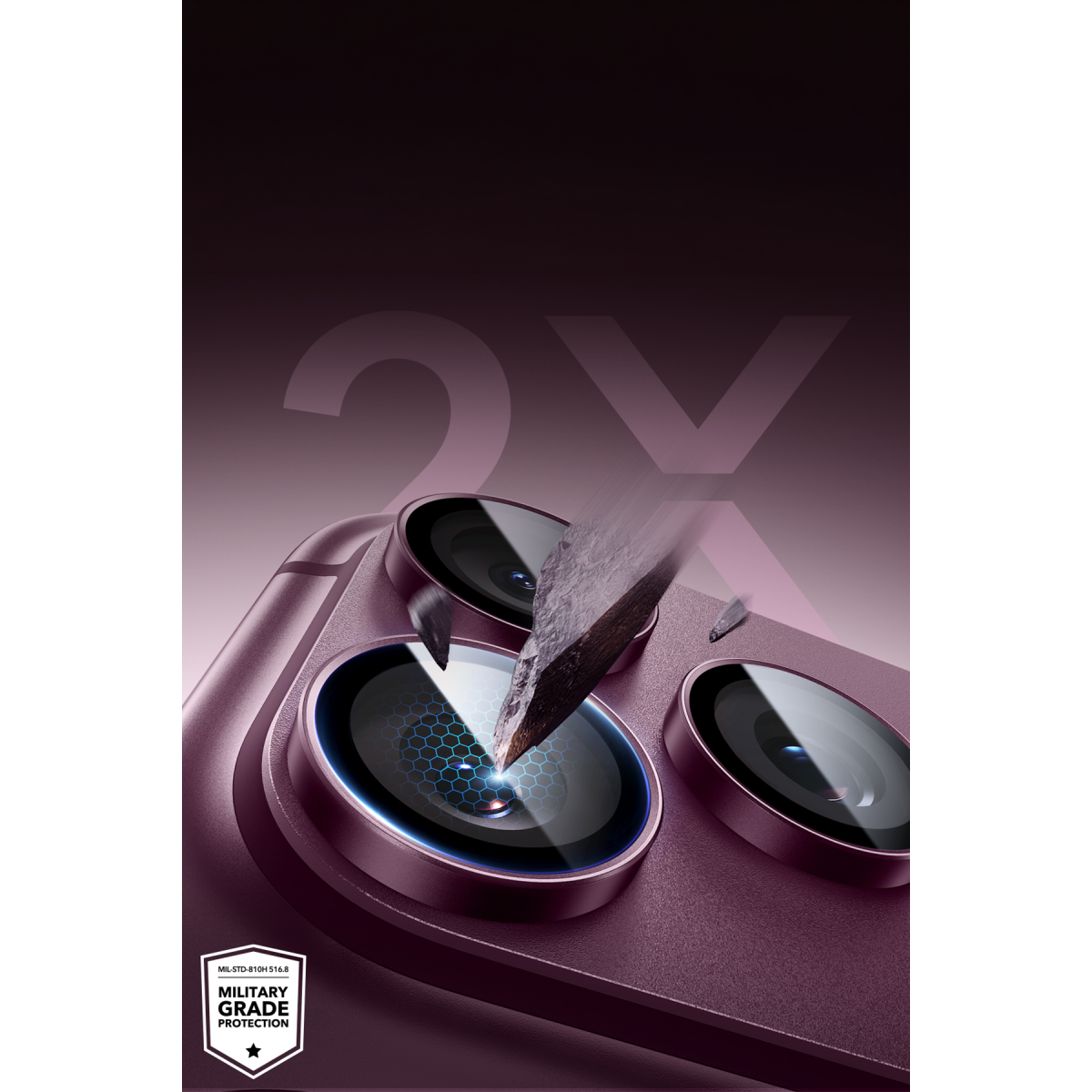 ESR Apple iPhone 18 Pro Max Armorite Kamera Lens Koruyucu - Bordo
