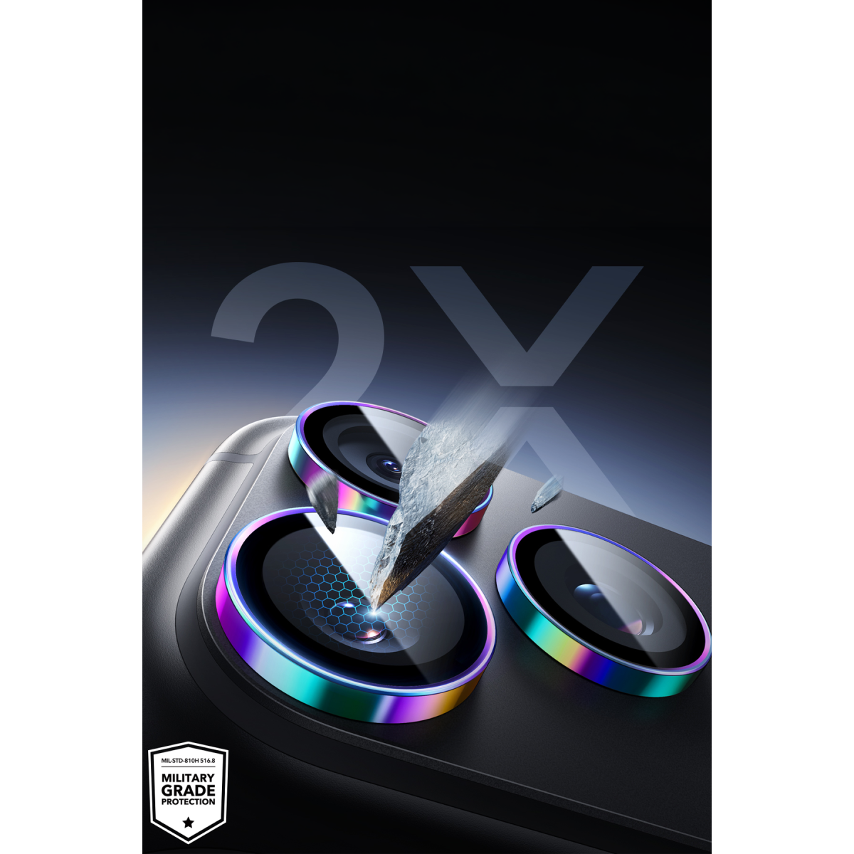 ESR Apple iPhone 18 Pro Max Armorite Kamera Lens Koruyucu - Rainbow