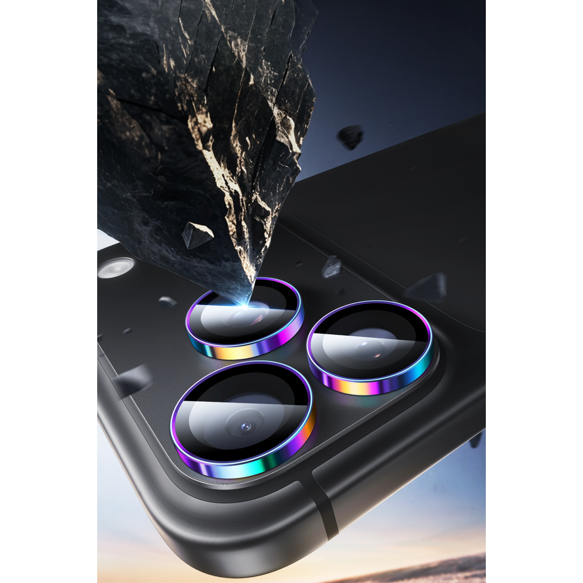 ESR Apple iPhone 18 Pro Max Armorite Kamera Lens Koruyucu - Rainbow