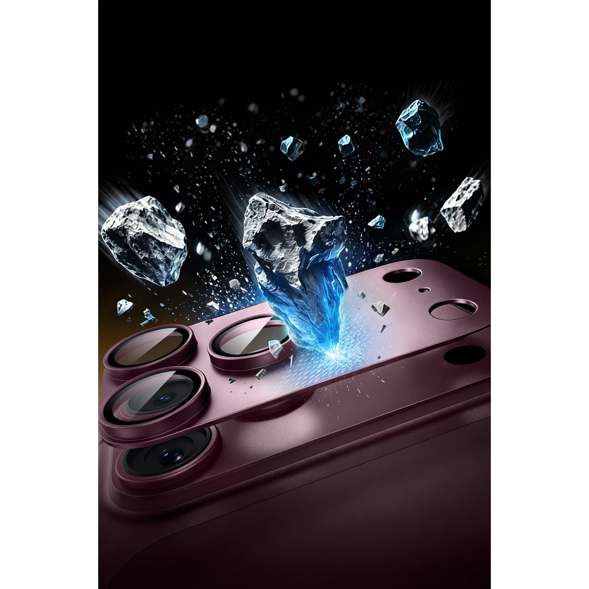 ESR Apple iPhone 18 Pro Max Armorite Pro Kamera Lens Koruyucu - Bordo