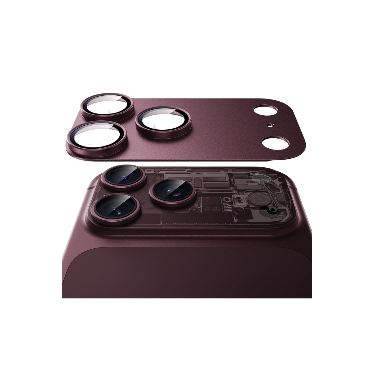 ESR Apple iPhone 18 Pro Armorite Pro Kamera Lens Koruyucu - Bordo
