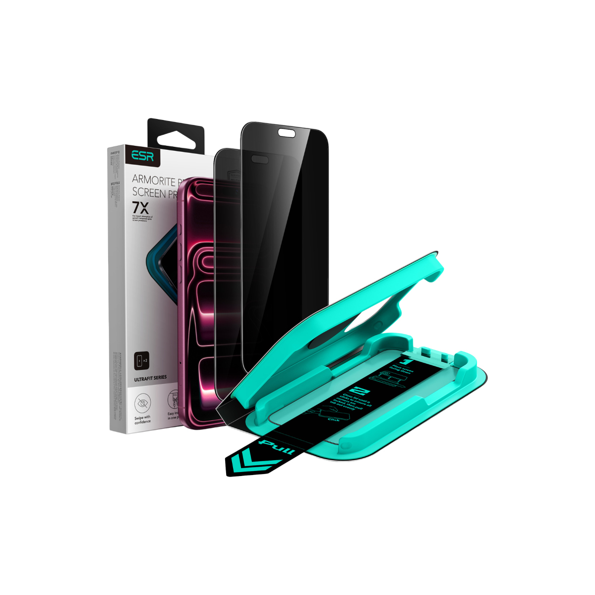 ESR Apple iPhone 18 Pro Ultrafit Armorite 2 Adet Hayalet Cam Ekran Koruyucu - Siyah
