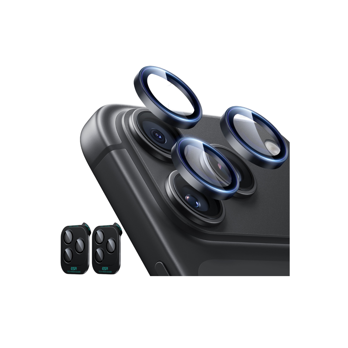 ESR Apple iPhone 18 Pro Max Armorite 2 Adet Kamera Lens Koruyucu - Siyah