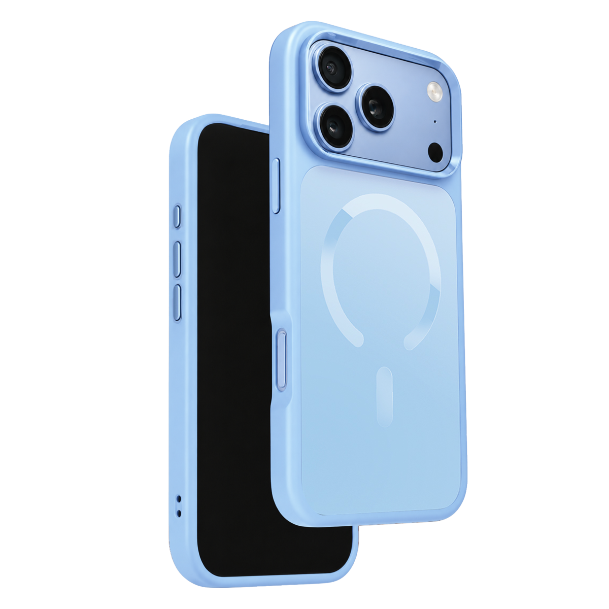 URR Apple iPhone 17 Pro Max/18 Pro Max IRIS Matte Pure Glass Magsafe Kapak - Açık Mavi