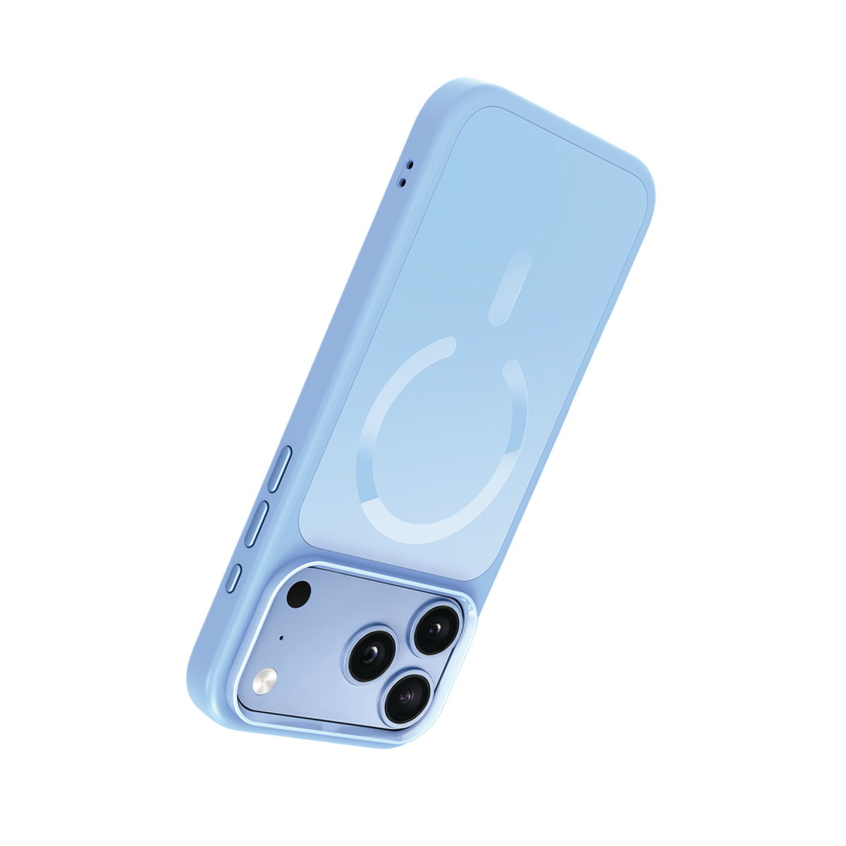 URR Apple iPhone 17 Pro Max/18 Pro Max IRIS Matte Pure Glass Magsafe Kapak - Açık Mavi