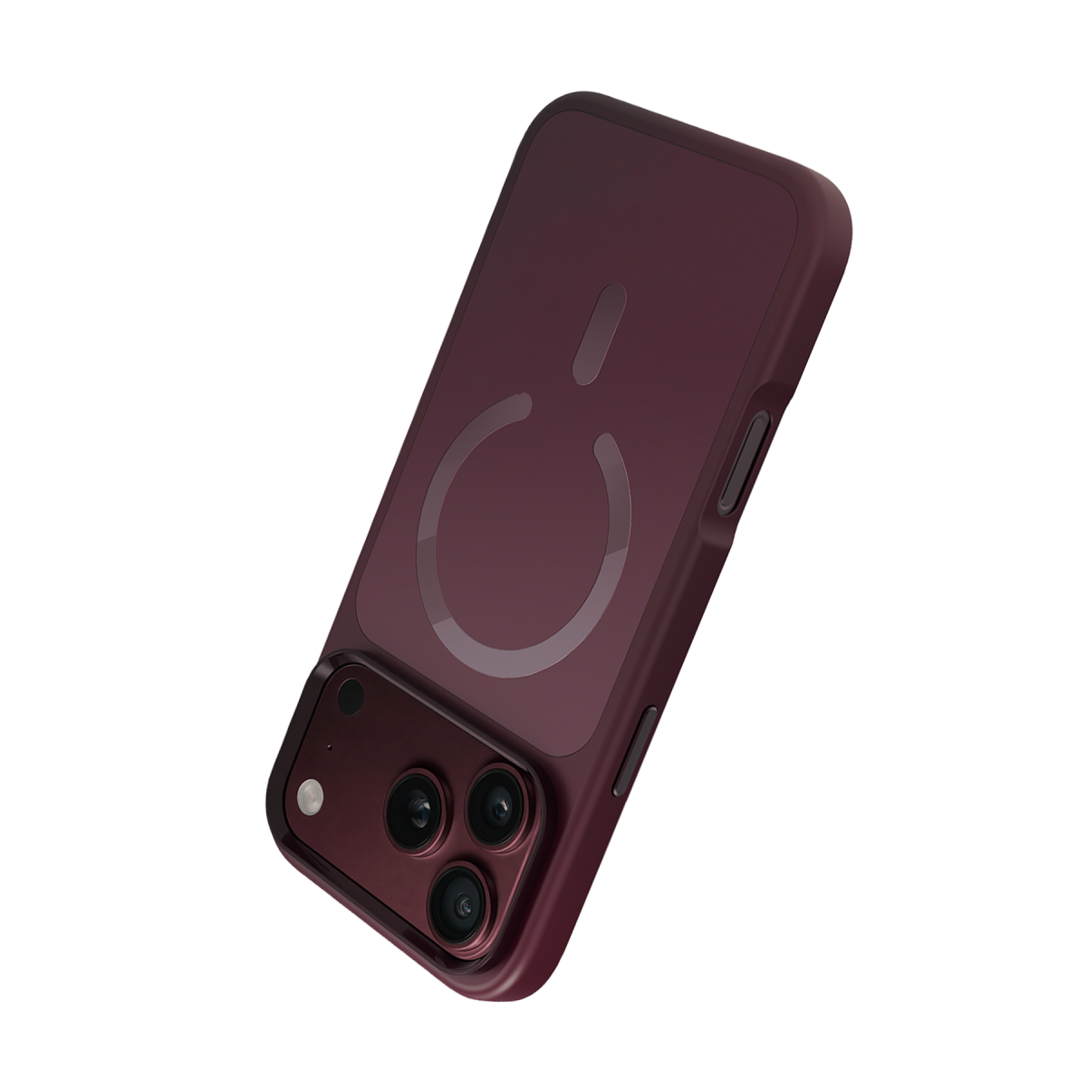 URR Apple iPhone 17 Pro Max/18 Pro Max IRIS Matte Pure Glass Magsafe Kapak - Bordo