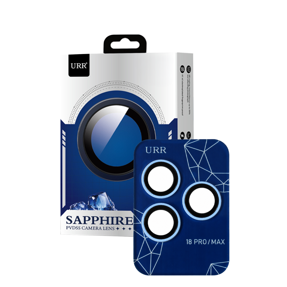 URR Apple iPhone 18 Pro Max Sapphire PVDSS Kamera Lens Koruyucu - Mavi