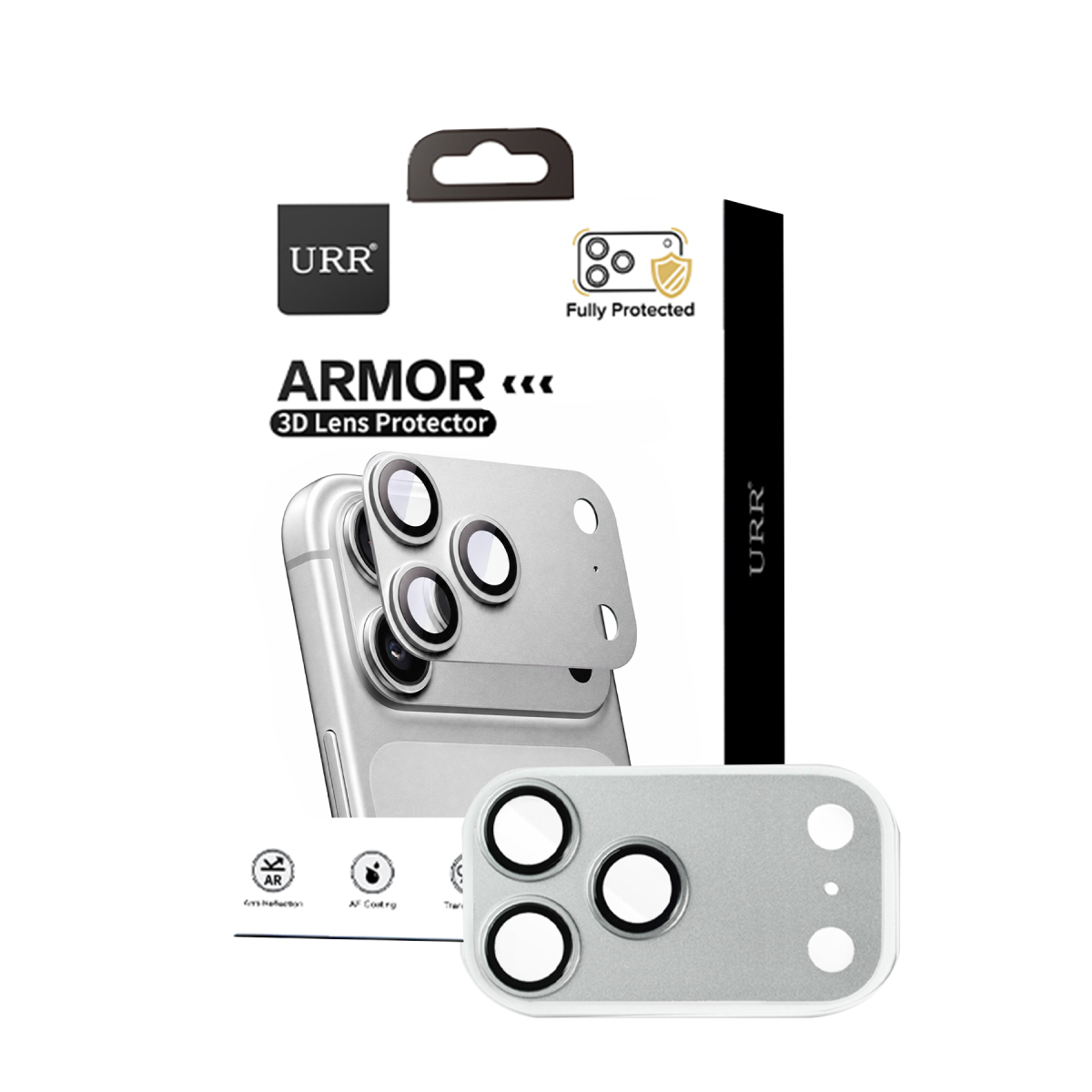 URR Apple iPhone 18 Pro Max Armor 3D Kamera Lens Koruyucu - Gümüş