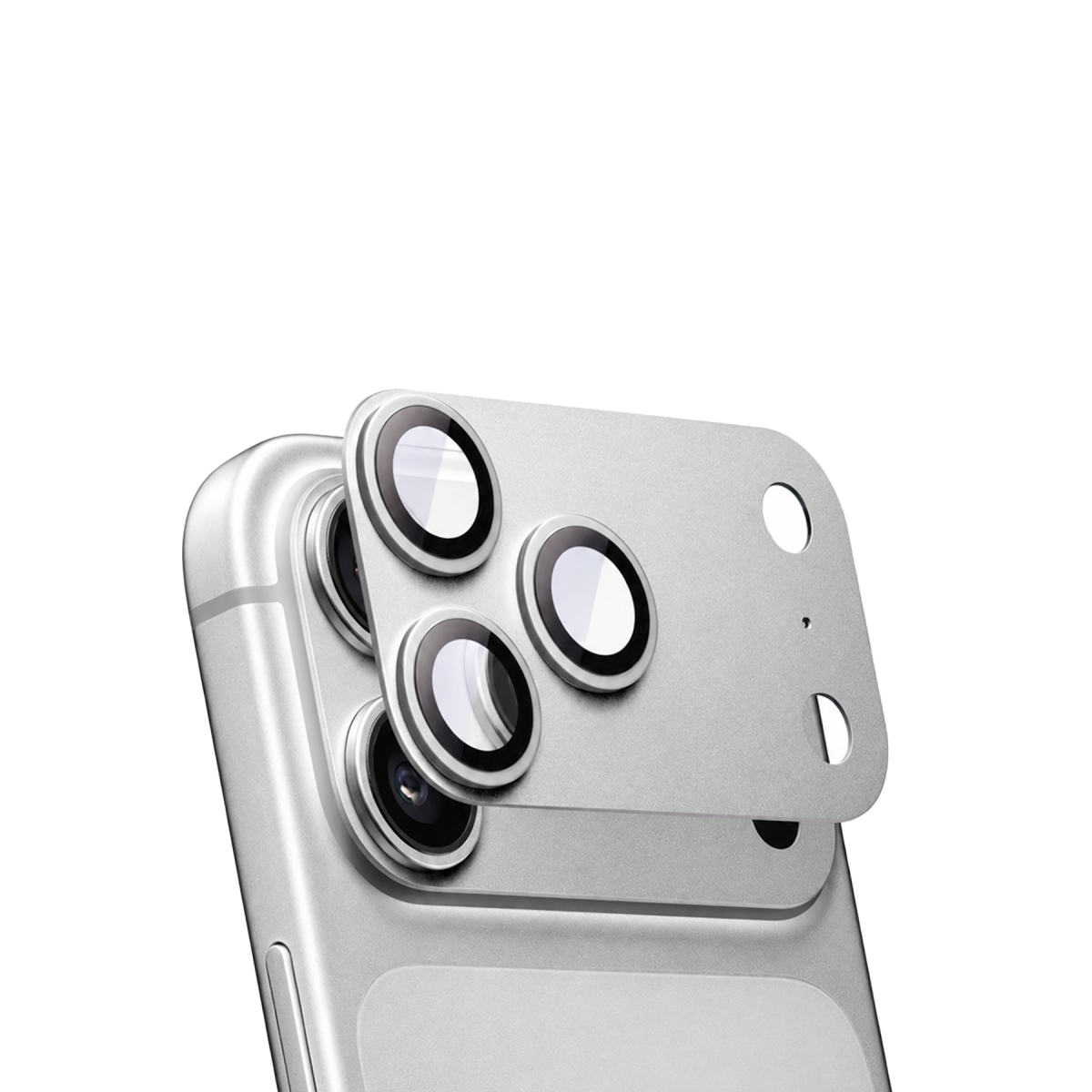 URR Apple iPhone 18 Pro Armor 3D Kamera Lens Koruyucu - Gümüş