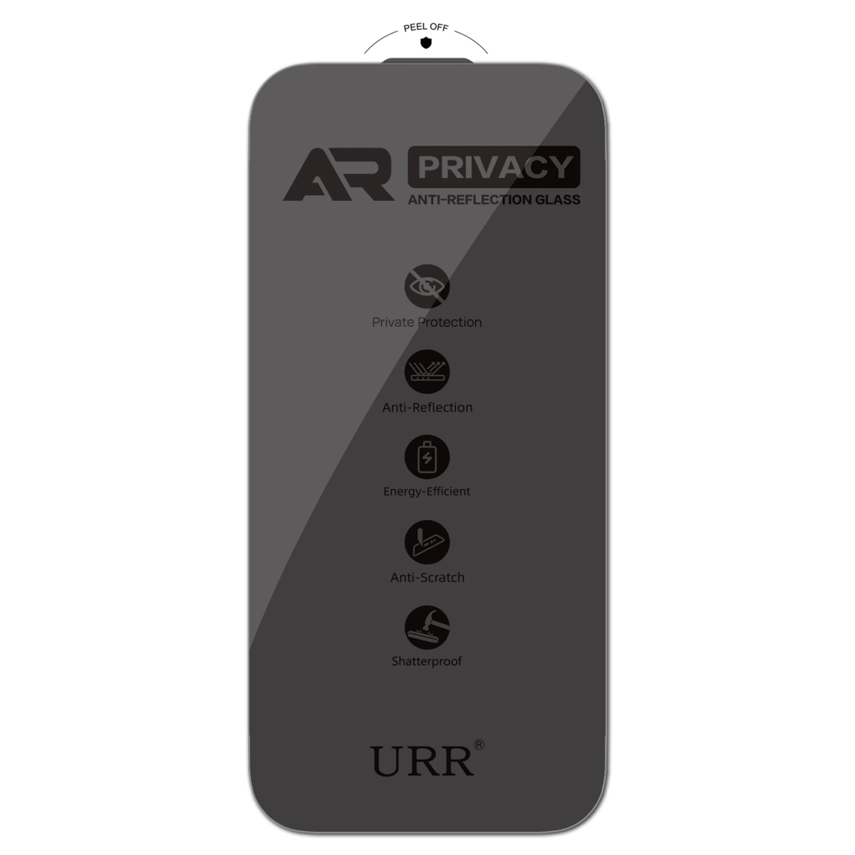 URR Apple iPhone 18 Pro 3D Anti Reflection AR Ultra Hayalet Cam Ekran Koruyucu - Siyah