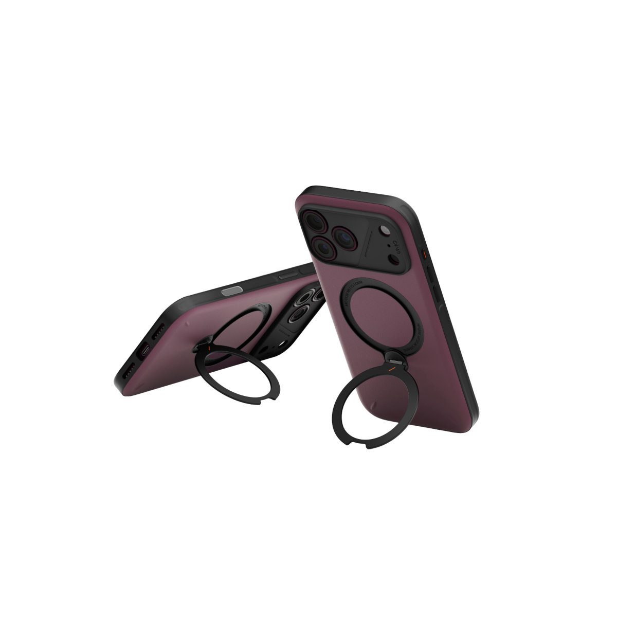 Uniq Apple iPhone 18 Pro/17 Pro Elix Rotating Kickstand Kapak - Bordo